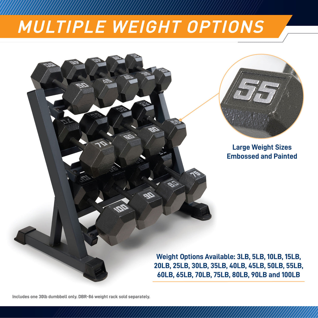 Marcy 30lb Hex Dumbbell Set - Premium Cast Iron Free Weight for Home Gym Strength Training - Perfect for Weightlifting, CrossFit & Fitness Workouts