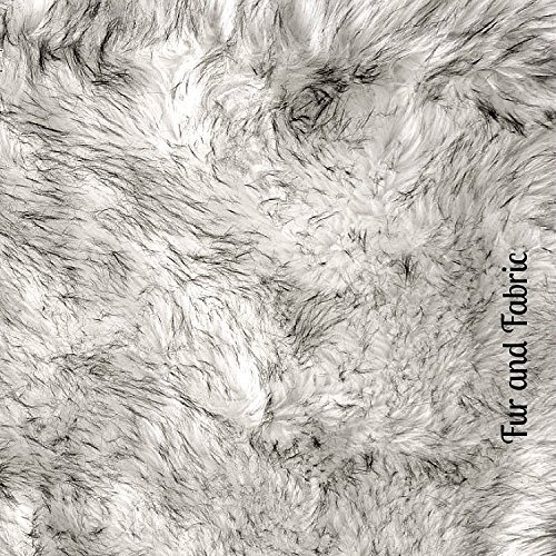 Luxury Faux Fur Rug - Black Tip Arctic Fox & Gray Wolf Design - 48