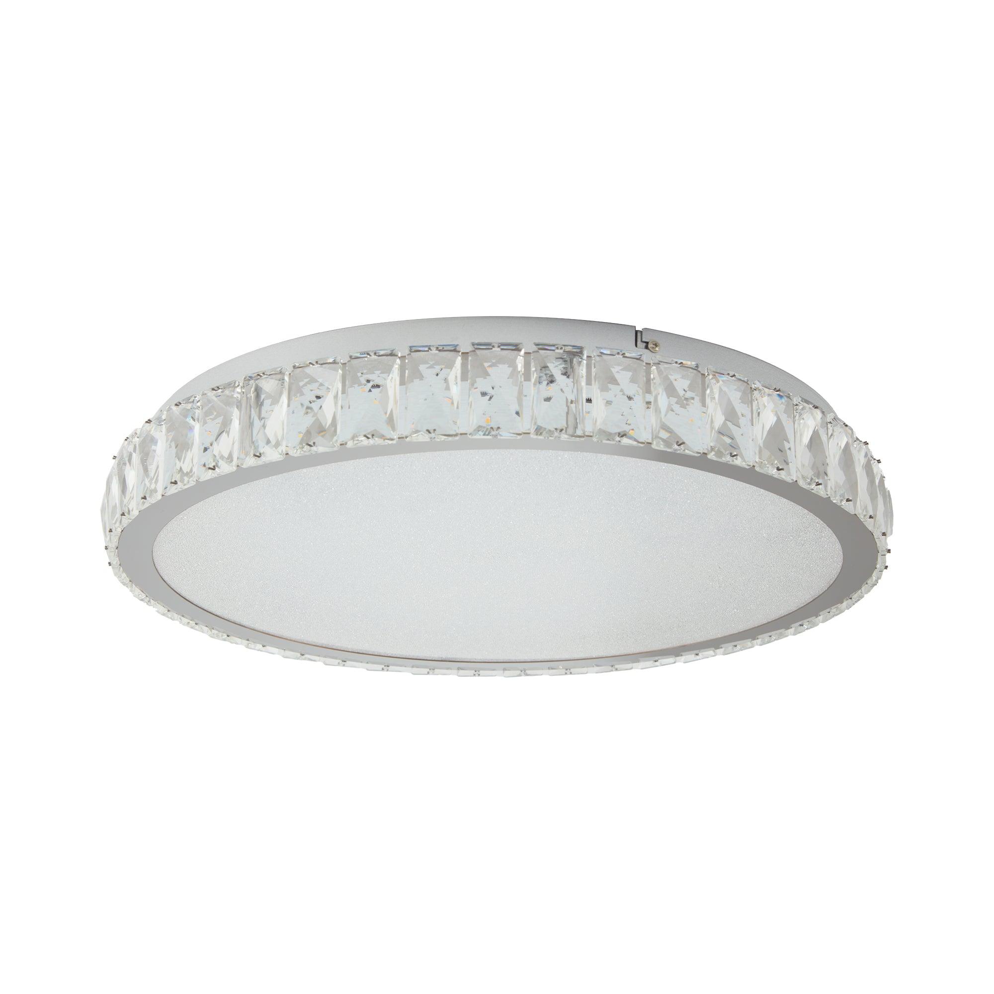 19.7 Inch Crystal LED Ceiling Light - 45W Dimmable Modern Flush Mount Fixture - Energy Saving LED Light for Living Room, Bedroom, Kitchen - Perfect for Home, Office & Restaurant Lighting
