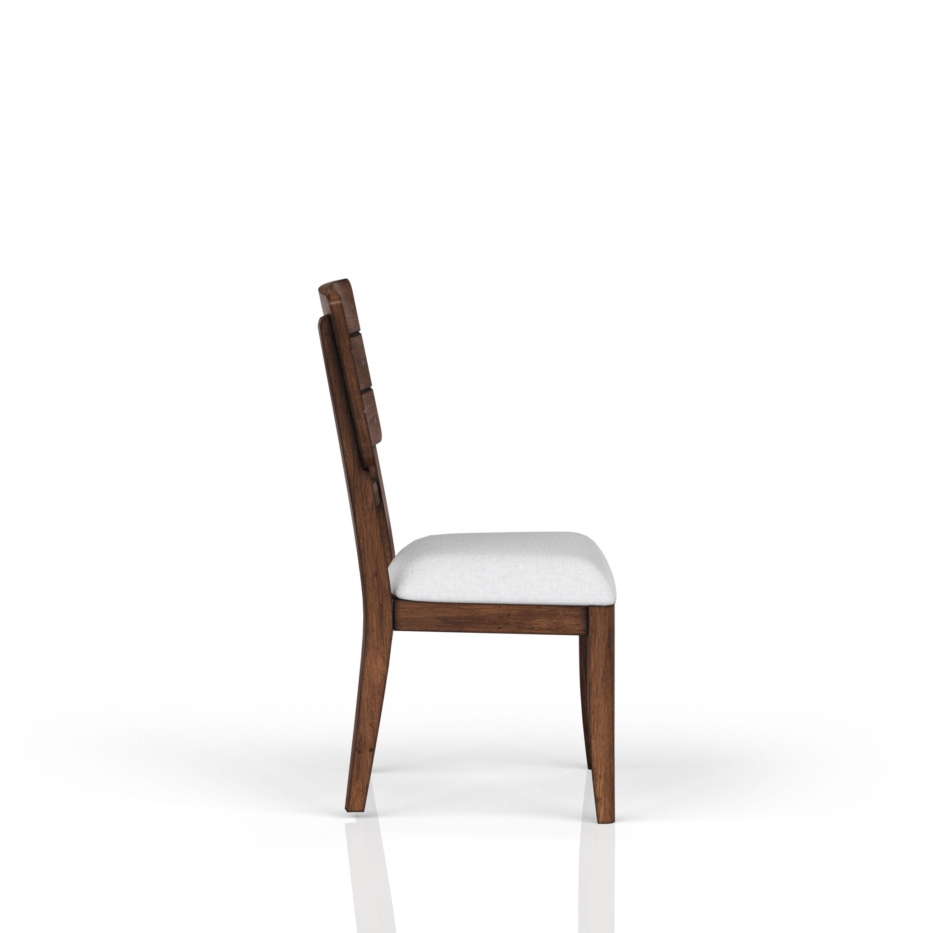 Set of 2 Brown Casual Side Dining Chairs with Contrasting Upholstered Seats - Modern Kitchen & Dining Room Accent Chairs for Home, Restaurant or Cafe