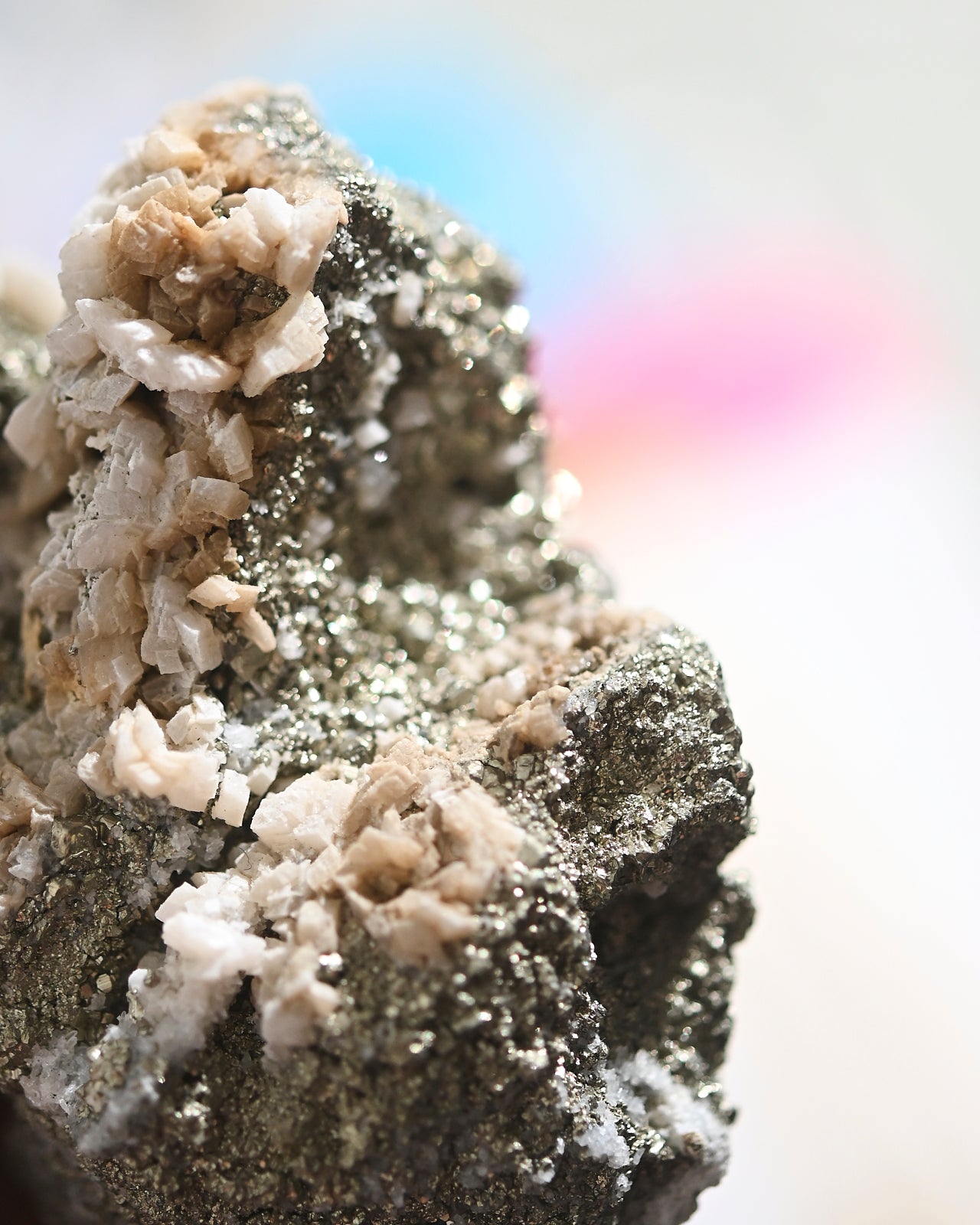 Natural Pyrite and Calcite Crystal Cluster Specimen - Healing Stones for Meditation, Home Decor & Spiritual Gifts | Perfect for Reiki, Feng Shui & Crystal Collections
