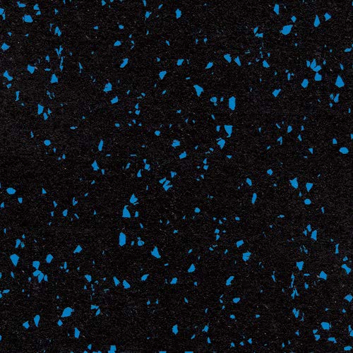 1/4in (7mm) Thick Heavy Duty Rubber Floor Mats - 10% Blue 4' x 8' Roll - Non-Slip Exercise Mats for Home Gym, Garage & Workout Areas - Protective Flooring for Fitness, Yoga & Weight Training