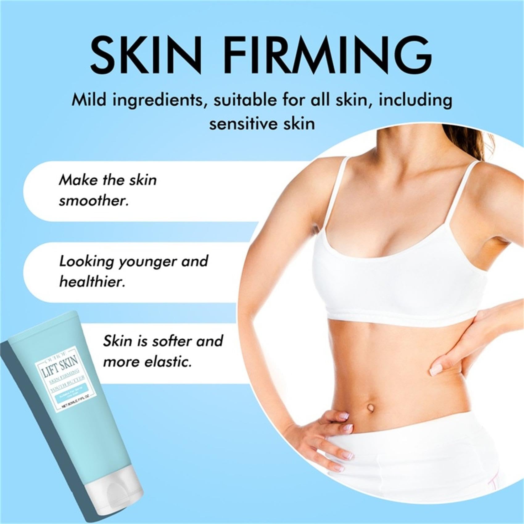 Luxelift Skin Firming Body Butter - Anti-Aging Moisturizing Cream for Tightening & Smoothing Skin, Reduces Fine Lines & Wrinkles, All Skin Types (3 Pack) - Perfect for Daily Body Care & Post-Pregnancy Stretch Mark Treatment