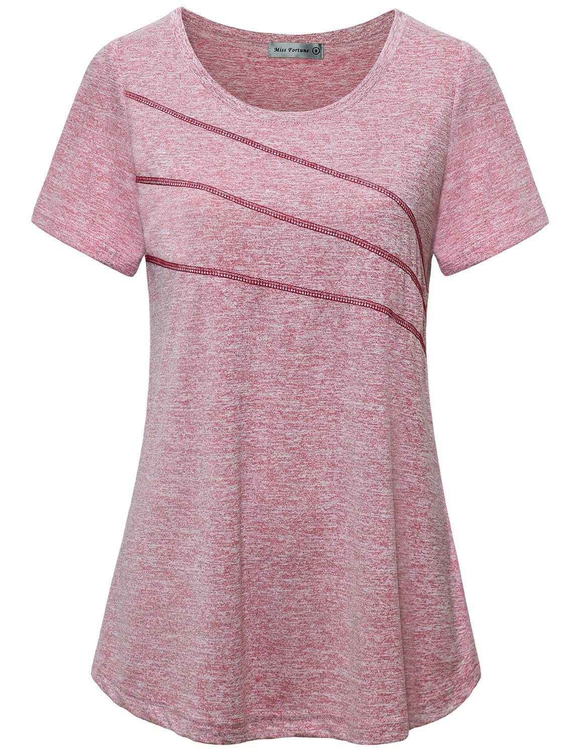 MISS FORTUNE Women's Workout Tops - Breathable Moisture Wicking Active Shirts for Yoga, Running, Hiking & Gym - Perfect for Fitness, Training & Outdoor Activities
