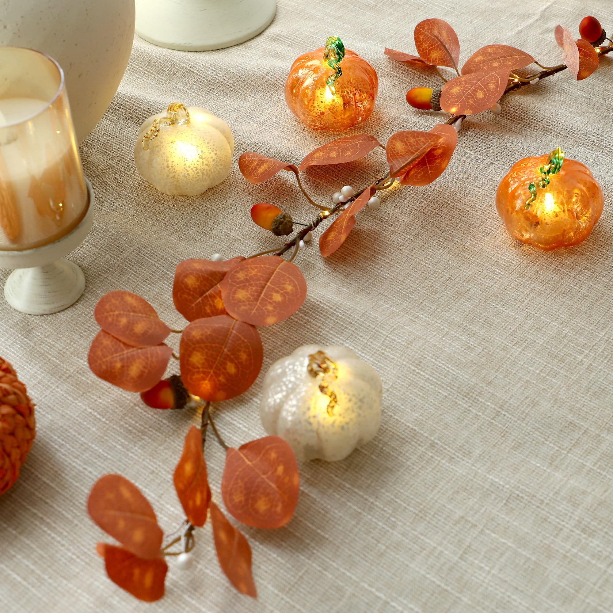 Fall Fairy Lights - Battery Operated String Lights for Thanksgiving & Indoor Decor (Acorn Garland) - Perfect for Home & Party Decorations