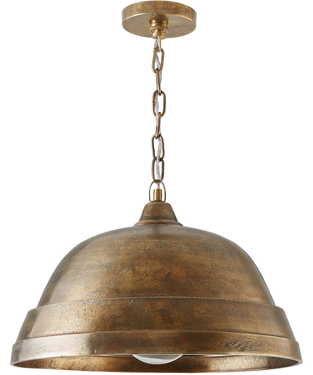 Vintage Oxidized Brass Single Light Pendant - Perfect for Kitchen Island, Dining Room, or Entryway Lighting