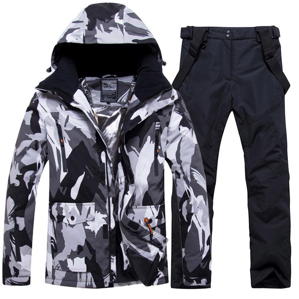YEEFINE Men's Waterproof Ski Suit Winter Snowboard Jacket & Pants Set for Skiing, Snowboarding & Outdoor Activities