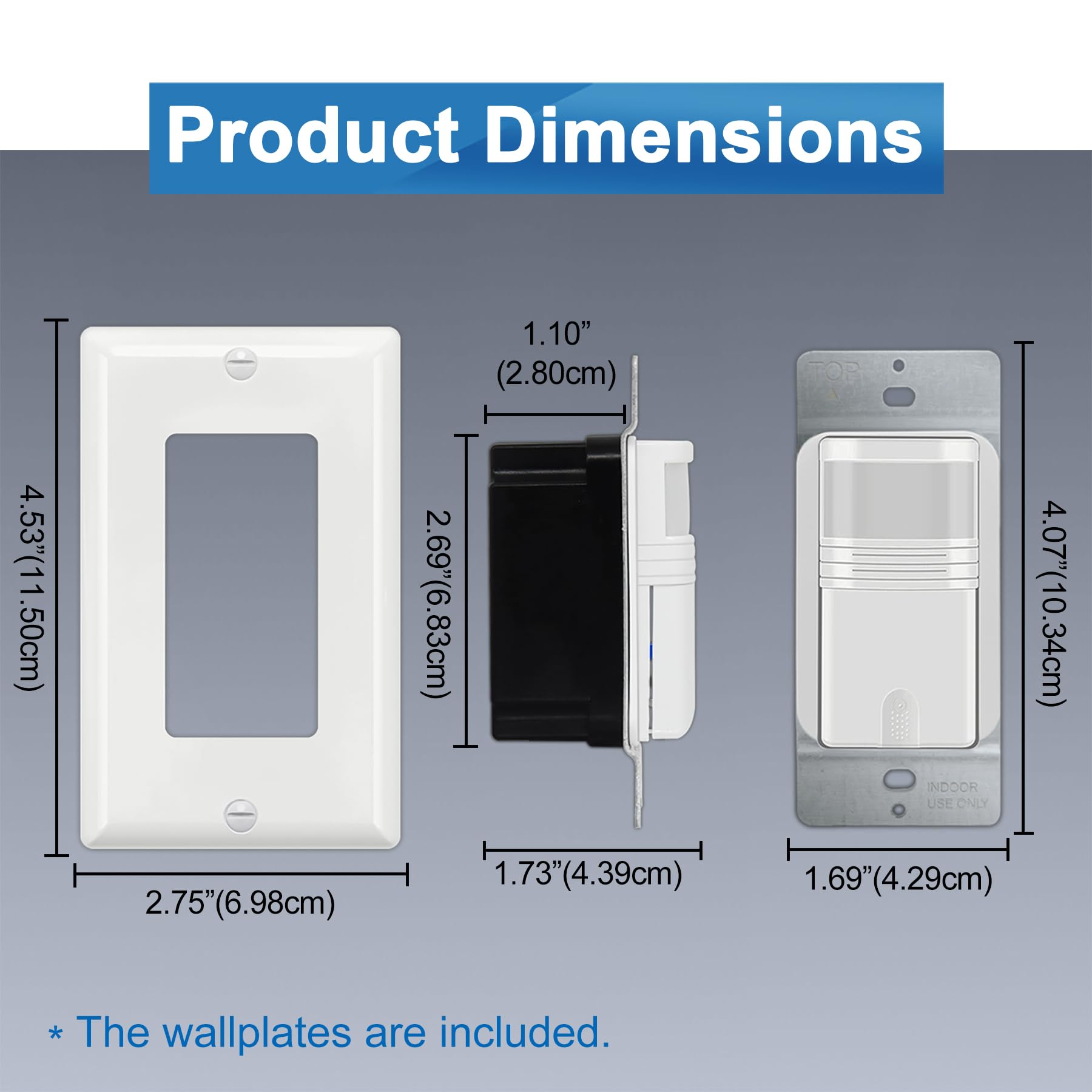 10 Pack BESTTEN Motion Sensor Light Switch - Single Pole PIR Wall Switch with Occupancy/Vacancy Modes, 120V/277VAC, 60Hz, 1/6HP (Neutral Wire Required, Wallplates Included) - cUL Listed White - Perfect for Home, Office, Garage & Bathroom Lighting Automation