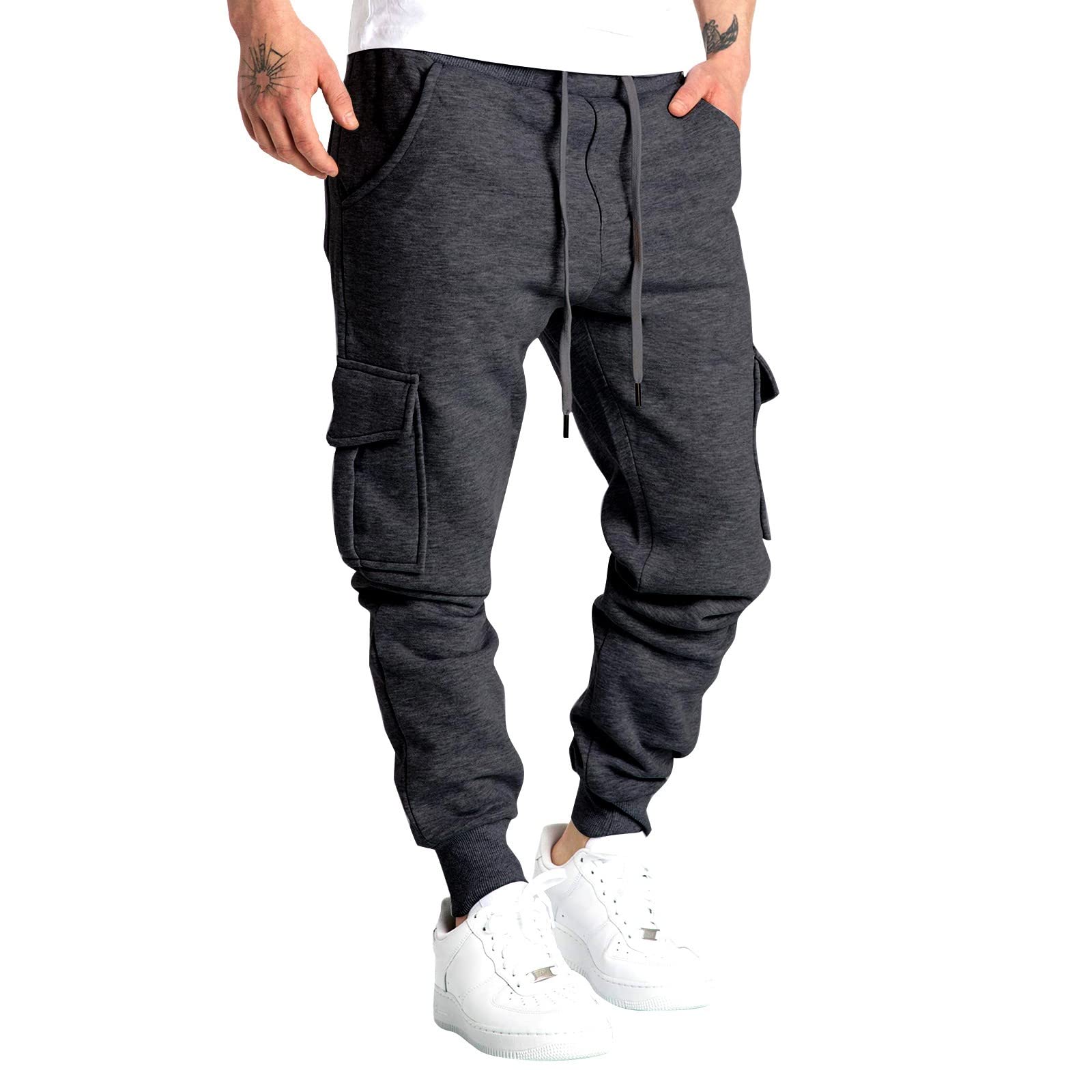 BIFUTON Men's Sweatpants with Pockets - Grey Joggers for Men, Athletic Workout Pants, Comfortable Casual Lounge Pants for Gym, Running, Yoga and Everyday Wear