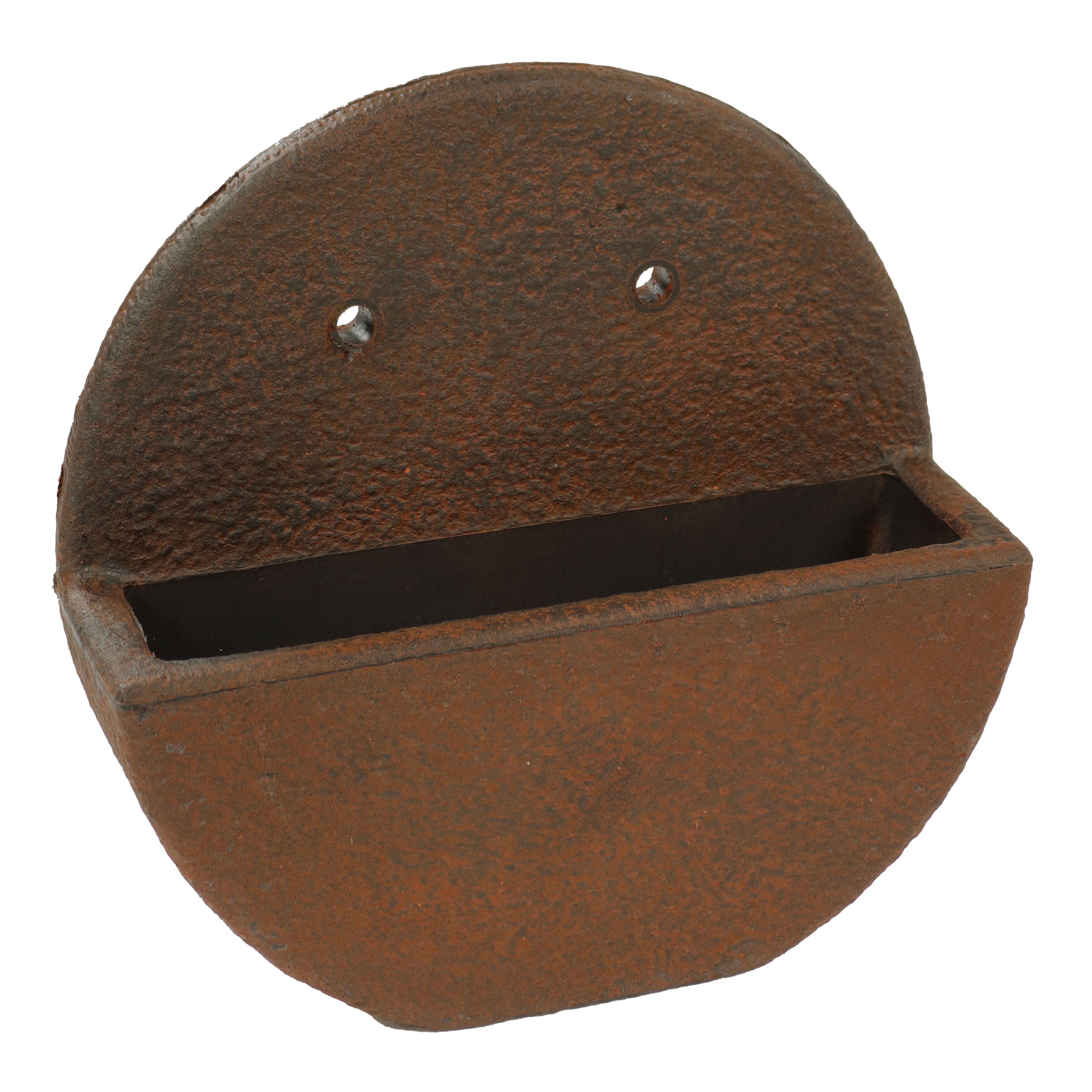 Sunnydaze 12 Inch Round Outdoor Wall Planter - Dark Brown Hanging Flower Pot for Garden, Patio, and Balcony Decor