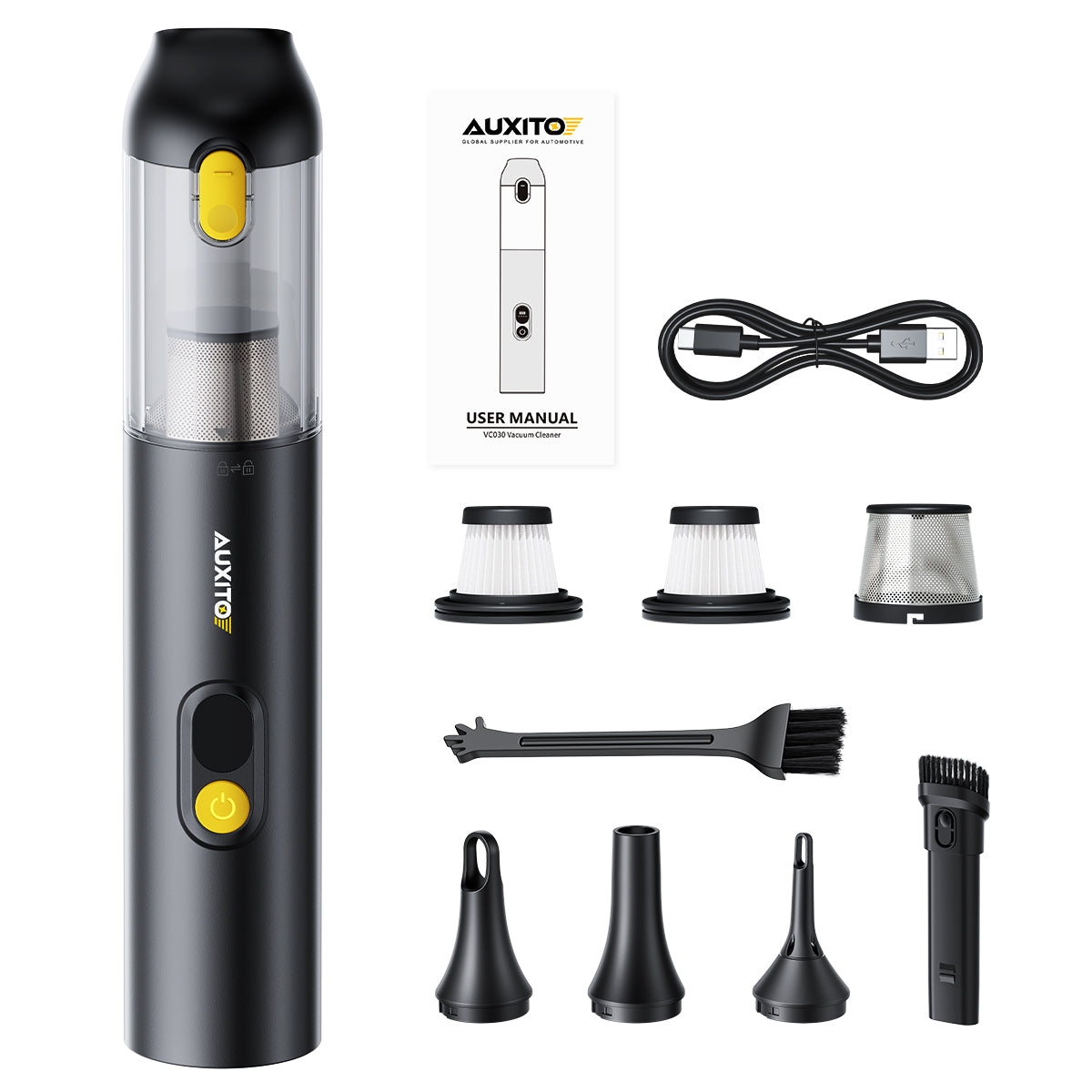 AUXITO Cordless Car Vacuum Cleaner 14000Pa - 5-in-1 Mini Portable Handheld Vacuum Blower Inflator for Car Detailing, Home Office Desk, Keyboard Cleaning & Pet Hair Removal | Perfect for Car Interiors, Small Spaces & Quick Cleanups