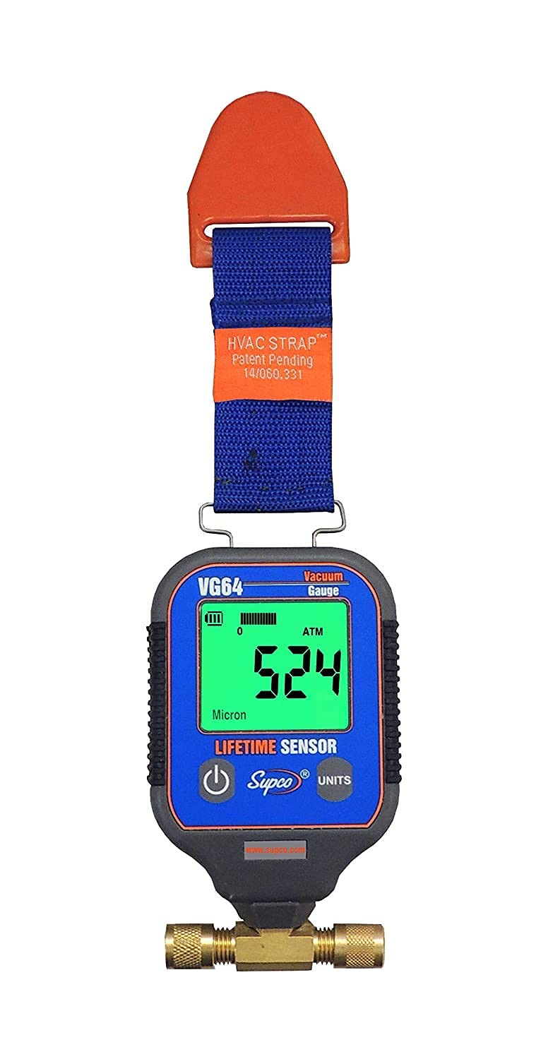 VG64 Digital Handheld Vacuum & Micron Gauge (0-19000 Microns) - High Accuracy HVAC Tool for Refrigeration Systems, Compressor Testing, Vacuum Pumps | Perfect for AC Repair, Automotive Diagnostics & Industrial Maintenance