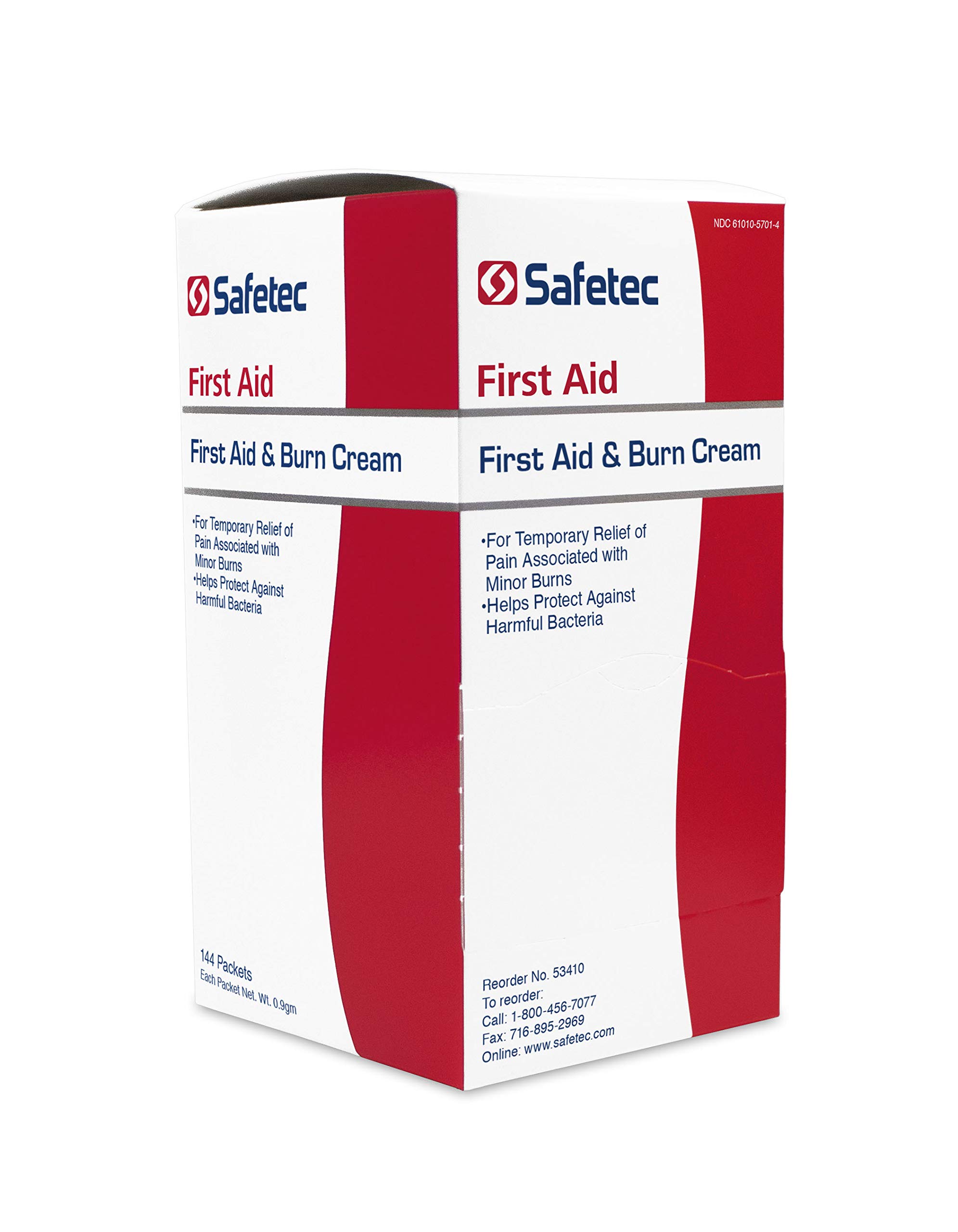 Safetec 267479 First Aid and Burn Cream - 144 Pack | Fast Relief for Minor Cuts, Burns & Skin Irritations | Ideal for Home, Office & Travel First Aid Kits