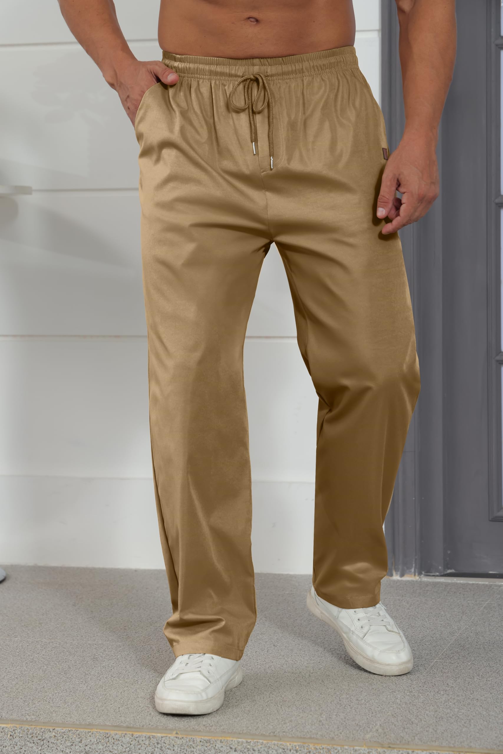 Men's Casual Jogger Pants - Relaxed Fit Cargo Sweatpants with Drawstring for Hiking, Outdoor & Sports | Comfortable Twill Fabric for Workout, Travel & Everyday Wear
