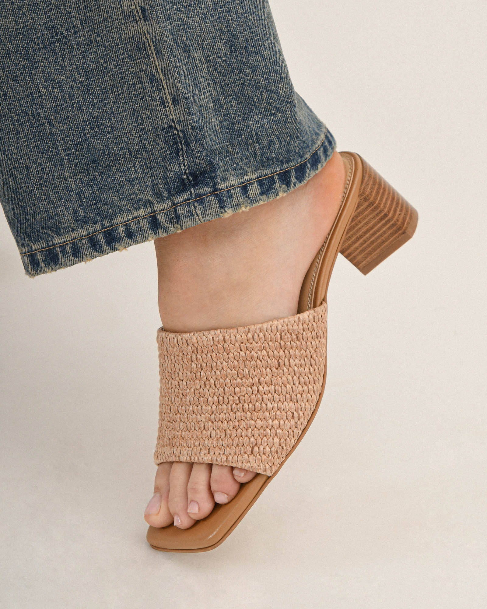Herbie Women's Mid Heel Sandals - Comfortable Tan Raffia Summer Wedges for Beach, Vacation & Casual Outings