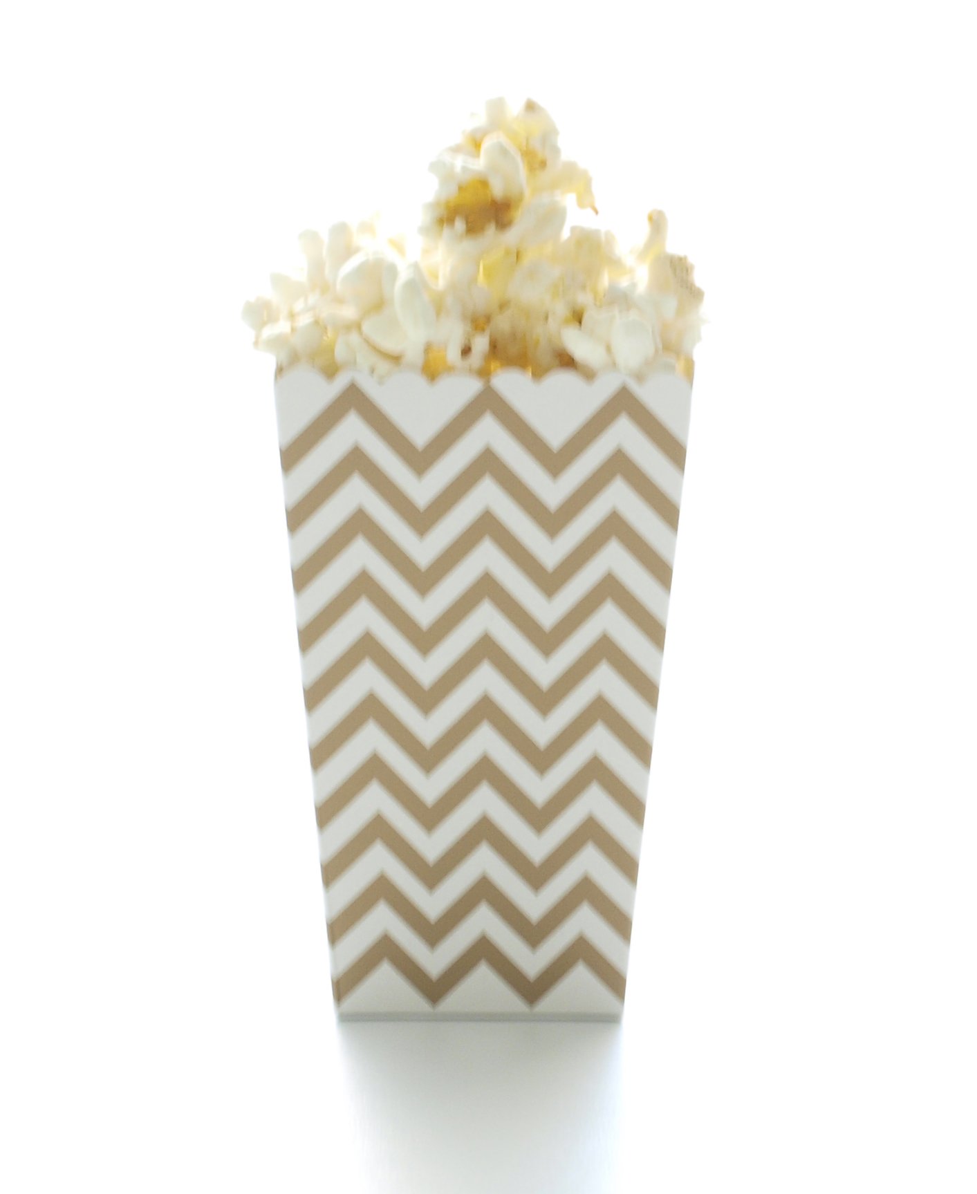 Gold Chevron Popcorn Boxes (12 Pack) - Metallic Zig Zag Open Top Movie Theater Style Popcorn Containers for Wedding Favors, Candy Buffets, Birthday Parties & Movie Nights - Perfect for Events, Concessions & Home Theater Snacks