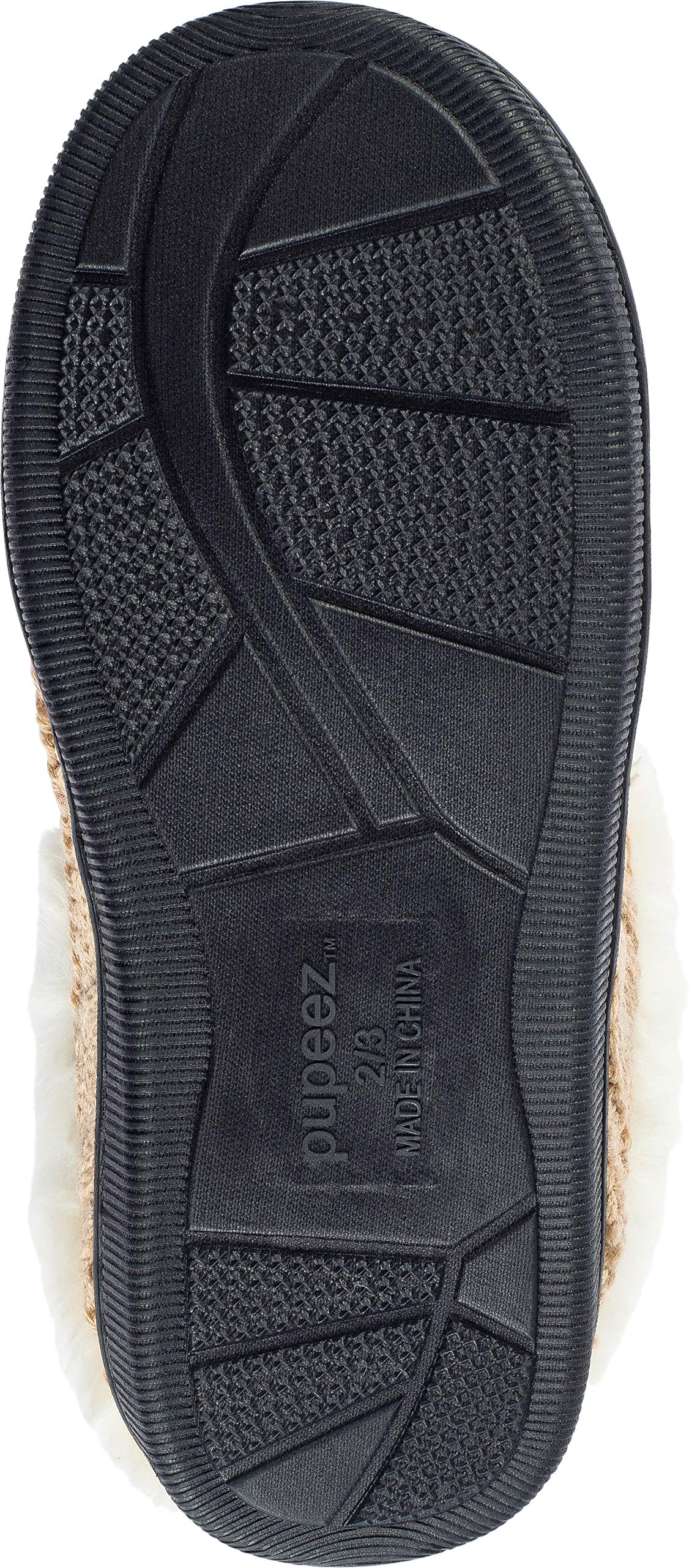 Cozy Girls Cable Knit Slippers - Fleece Lined House Shoes for Indoor & Outdoor Wear - Warm Winter Booties for Kids, Toddlers & Teens - Perfect for Home, School & Playtime