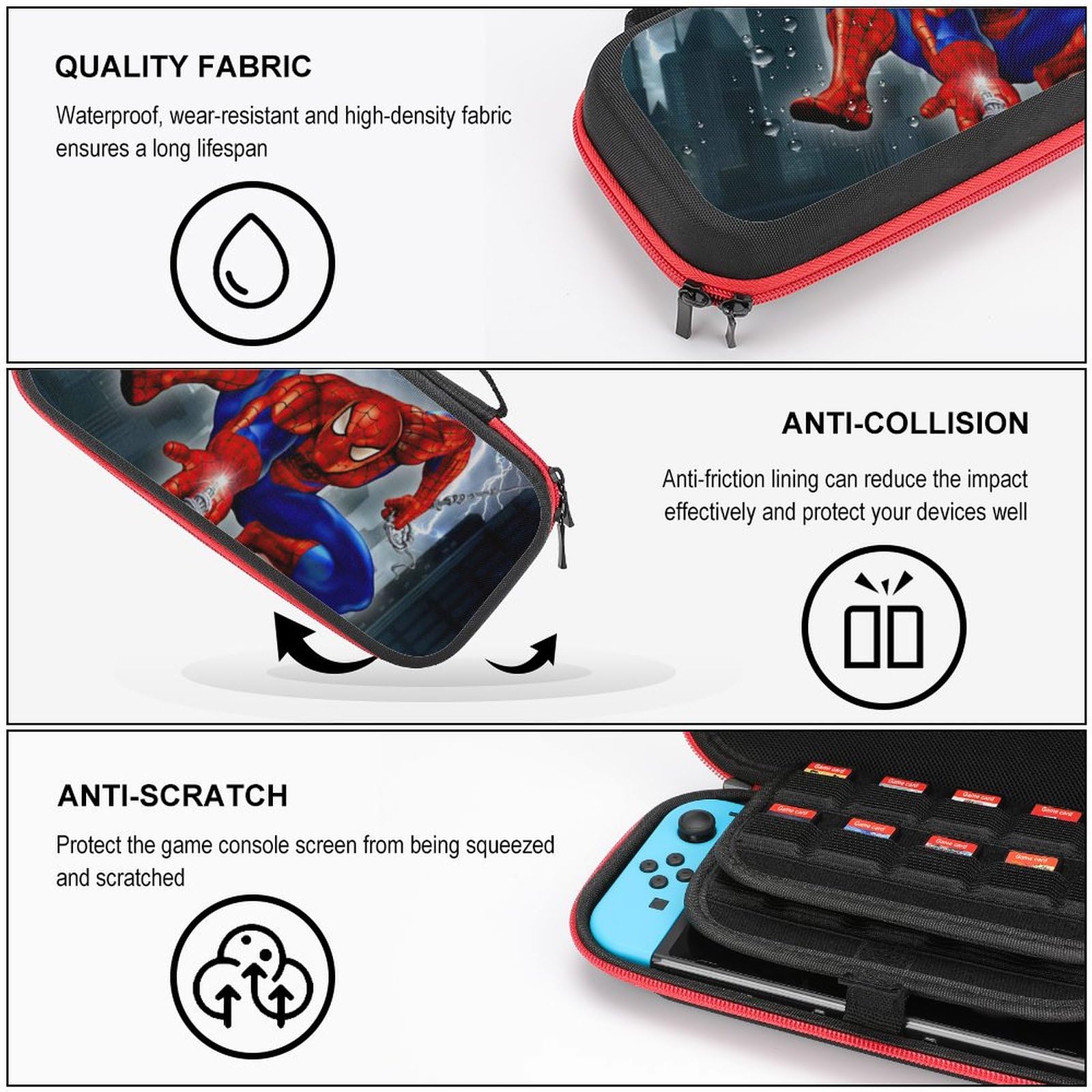 Premium Protective Case for Nintendo Switch & Switch OLED - Durable Travel Carrying Case with Extra Storage Space for Accessories | Perfect for Gaming on the Go, Travel Protection & Home Storage