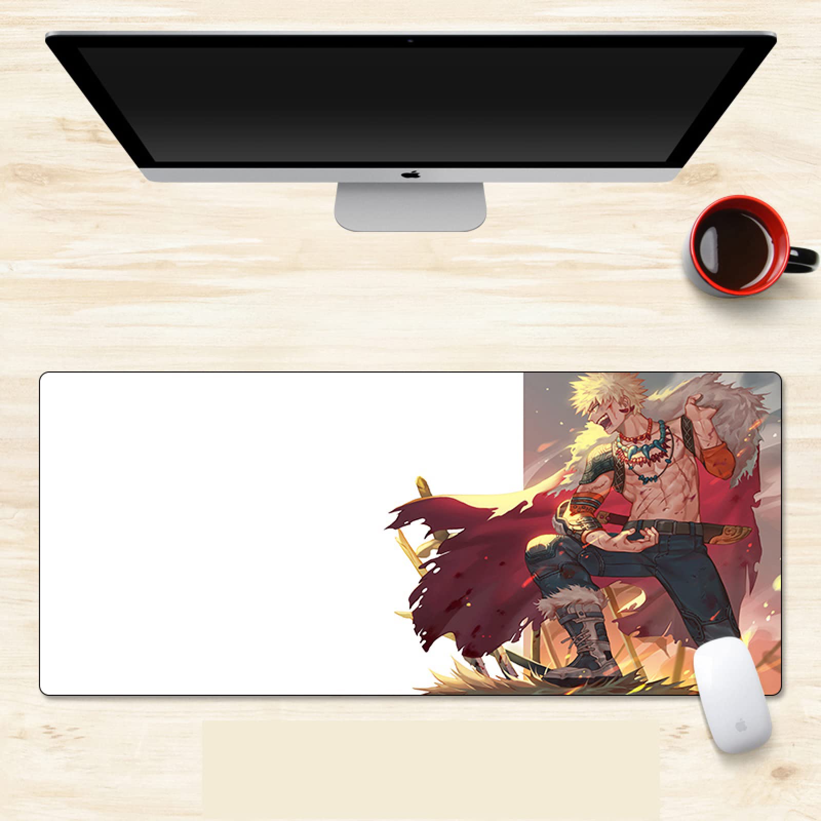 My Hero Academia Large Gaming Mouse Pad - Non-Slip Waterproof Mouse Mat with Stitched Edges for PC & Laptop (700x300x3mm) - Perfect for Anime Fans, Gamers & Office Work