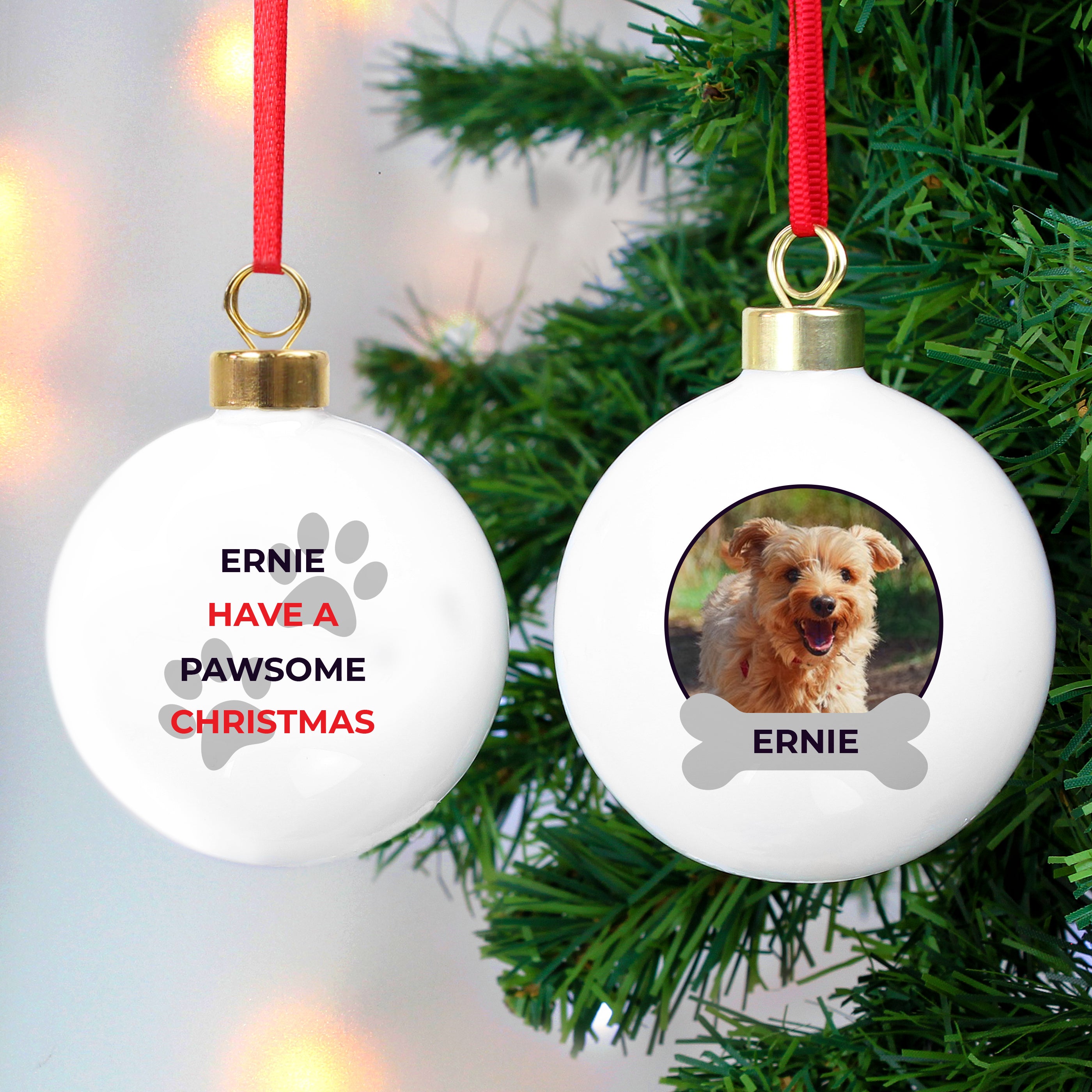 Custom Pet Photo Christmas Ornament - Personalized Dog & Cat Memorial Keepsake - Perfect for Holiday Decor, Pet Lovers Gift & Memorial Tributes