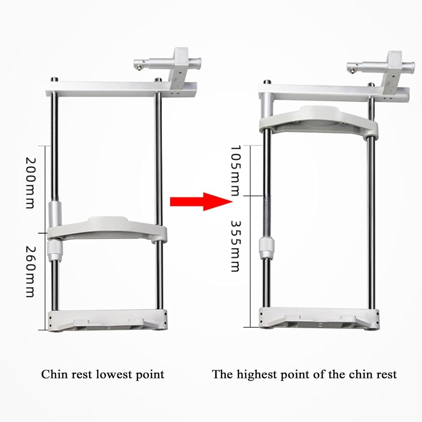 Adjustable Forehead Rest for Vision Training - 0-95mm Height Adjustment, Chin & Forehead Support - Optometry Accessory for Eye Care Centers & Training Clinics - Perfect for Vision Therapy & Eye Exams