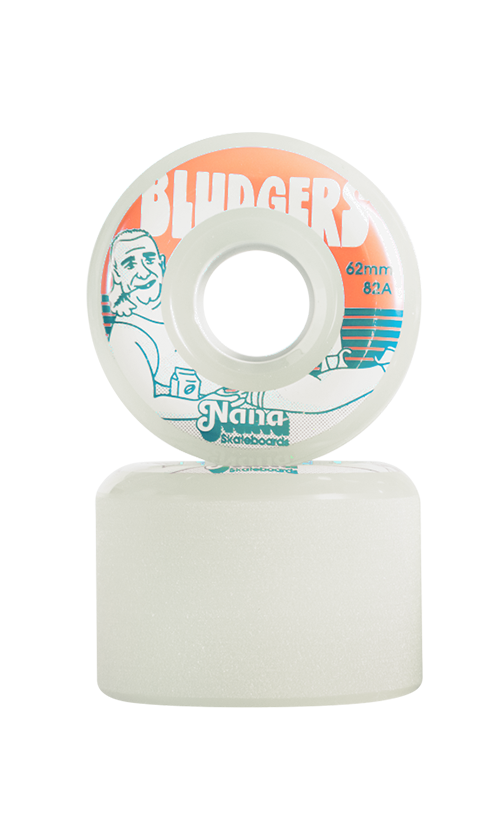 Nana Bludgers 62mm Skateboard Wheels - Cool Grey for Smooth Riding & Tricks - Perfect for Street Skating & Park Performance