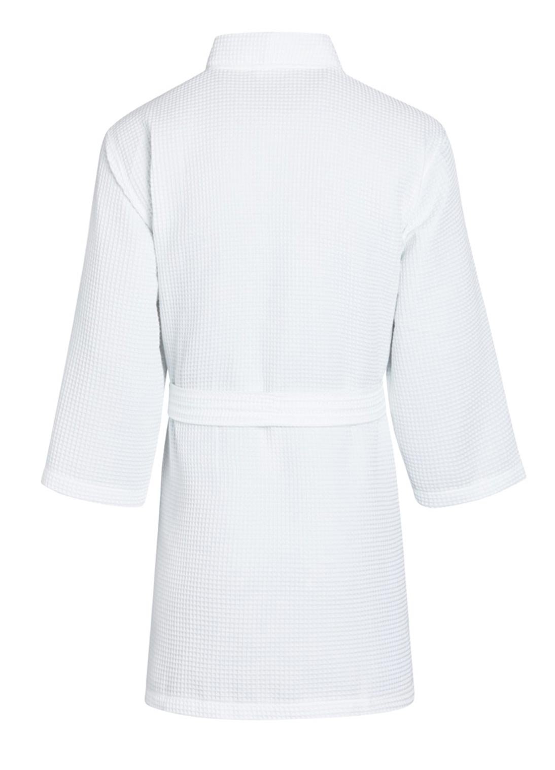 Women's Thigh-Length Waffle Kimono Robe - Soft Waffle Weave Spa Bathrobe for Relaxation, Loungewear & Home Comfort