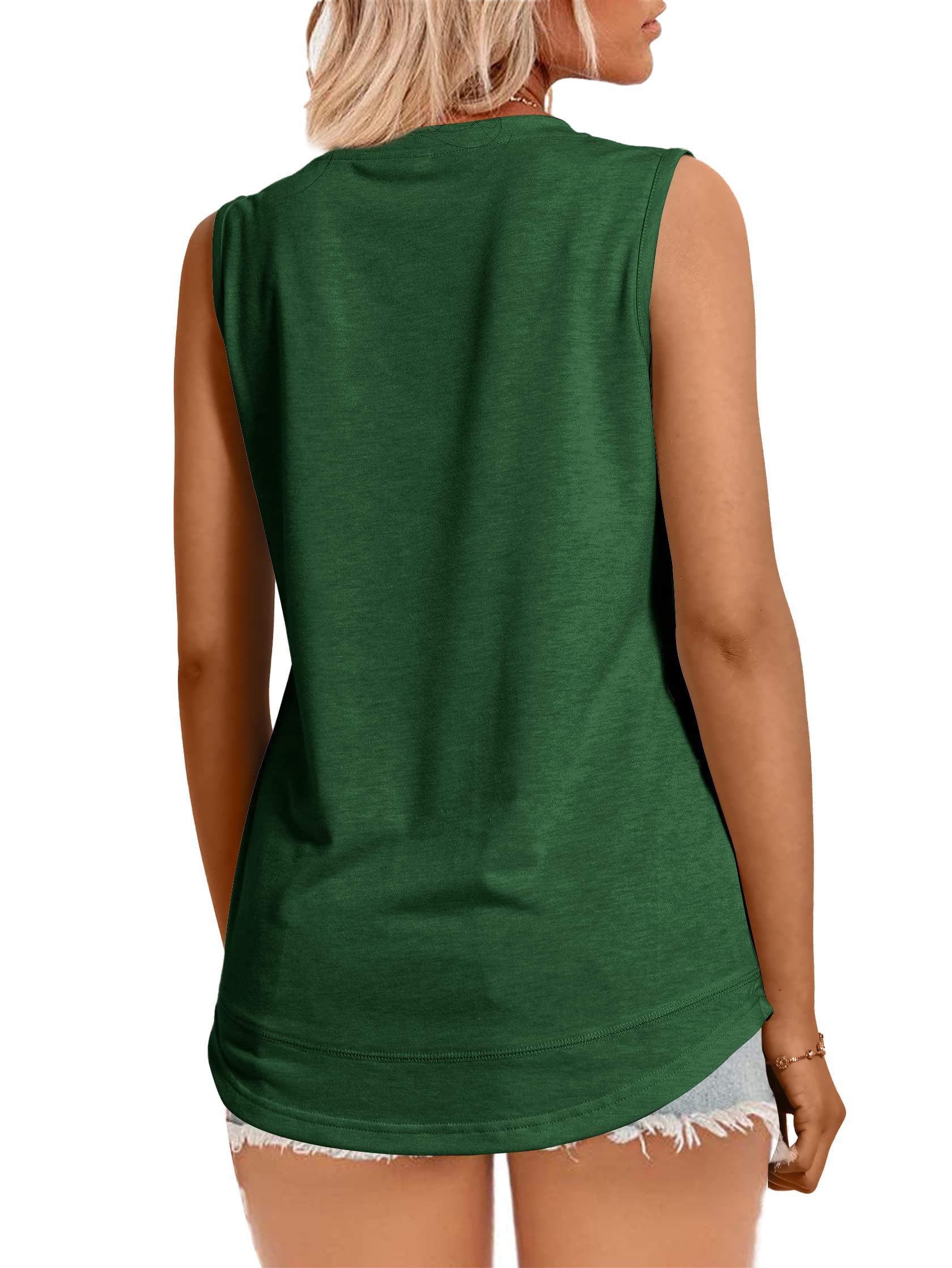 JomeDesign Women's Summer Sleeveless V-Neck Tank Tops - Casual Loose Fit Tunic T-Shirts for Leggings | Perfect for Yoga, Gym Workouts & Everyday Wear