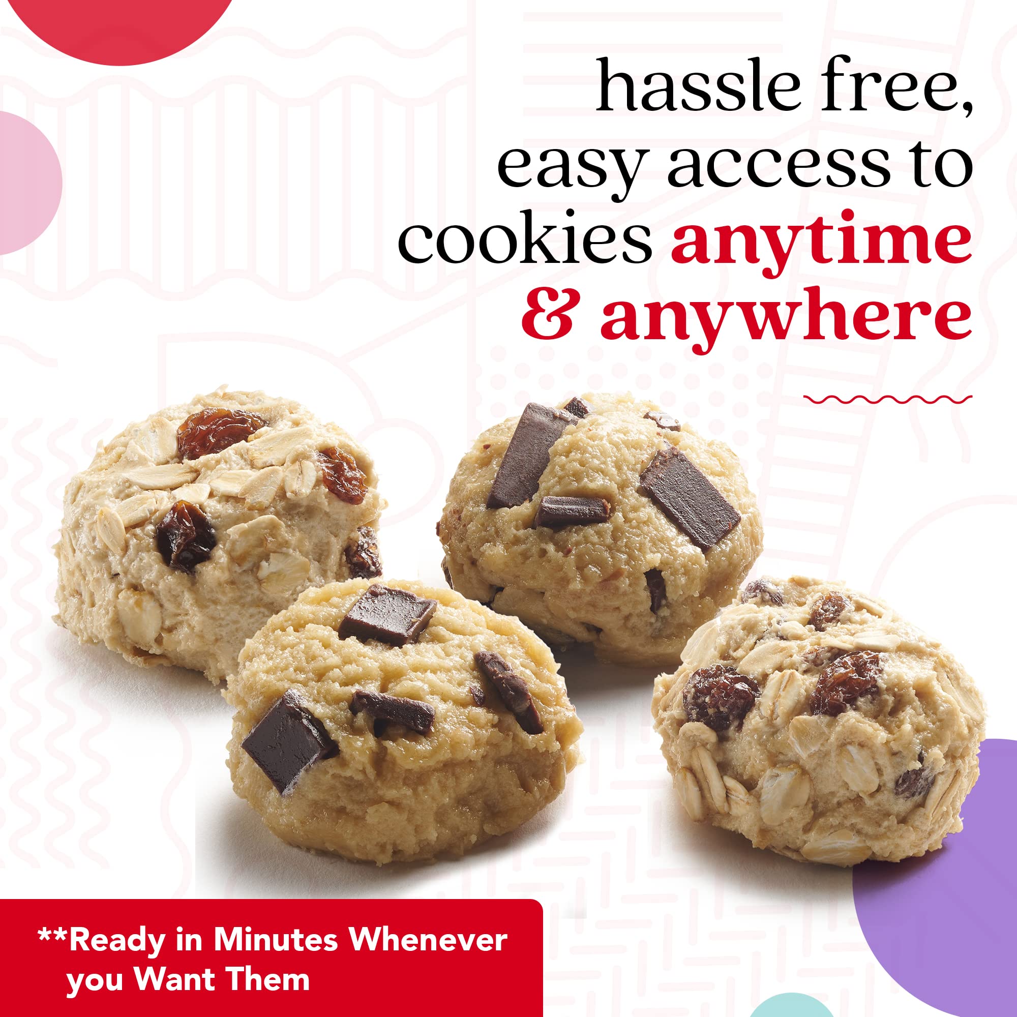 David's Cookies Frozen Preformed Cookie Dough - Chocolate Chunk & Oatmeal Raisin (80 Count) | Perfect for Parties, Baking, and Holiday Treats