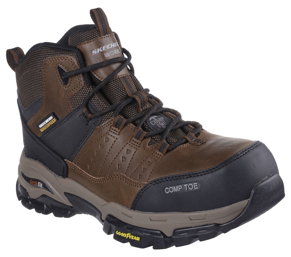 Men's Tarver Arch Fit Composite Toe Waterproof Work Boots - Lightweight & Comfortable Safety Shoes for Construction, Warehouse & Outdoor Work