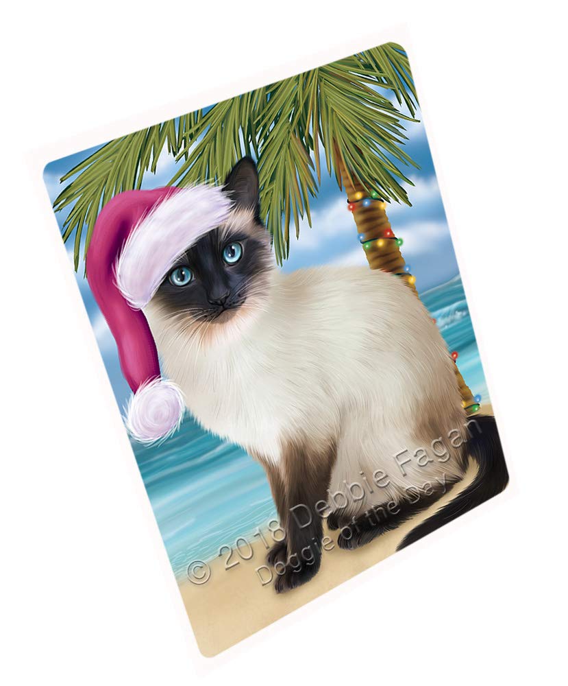 Christmas Siamese Cat on Tropical Island Beach - Large 18