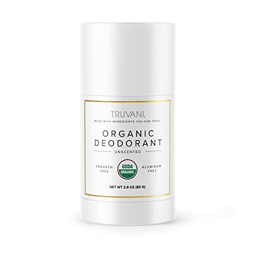 Truvani Organic Aluminum-Free Deodorant for Women & Men - Fragrance-Free, USDA Certified, Paraben-Free, Non-GMO, Unscented - 2.8 oz (1 Pack) | All-Day Protection for Sensitive Skin, Gym & Daily Use