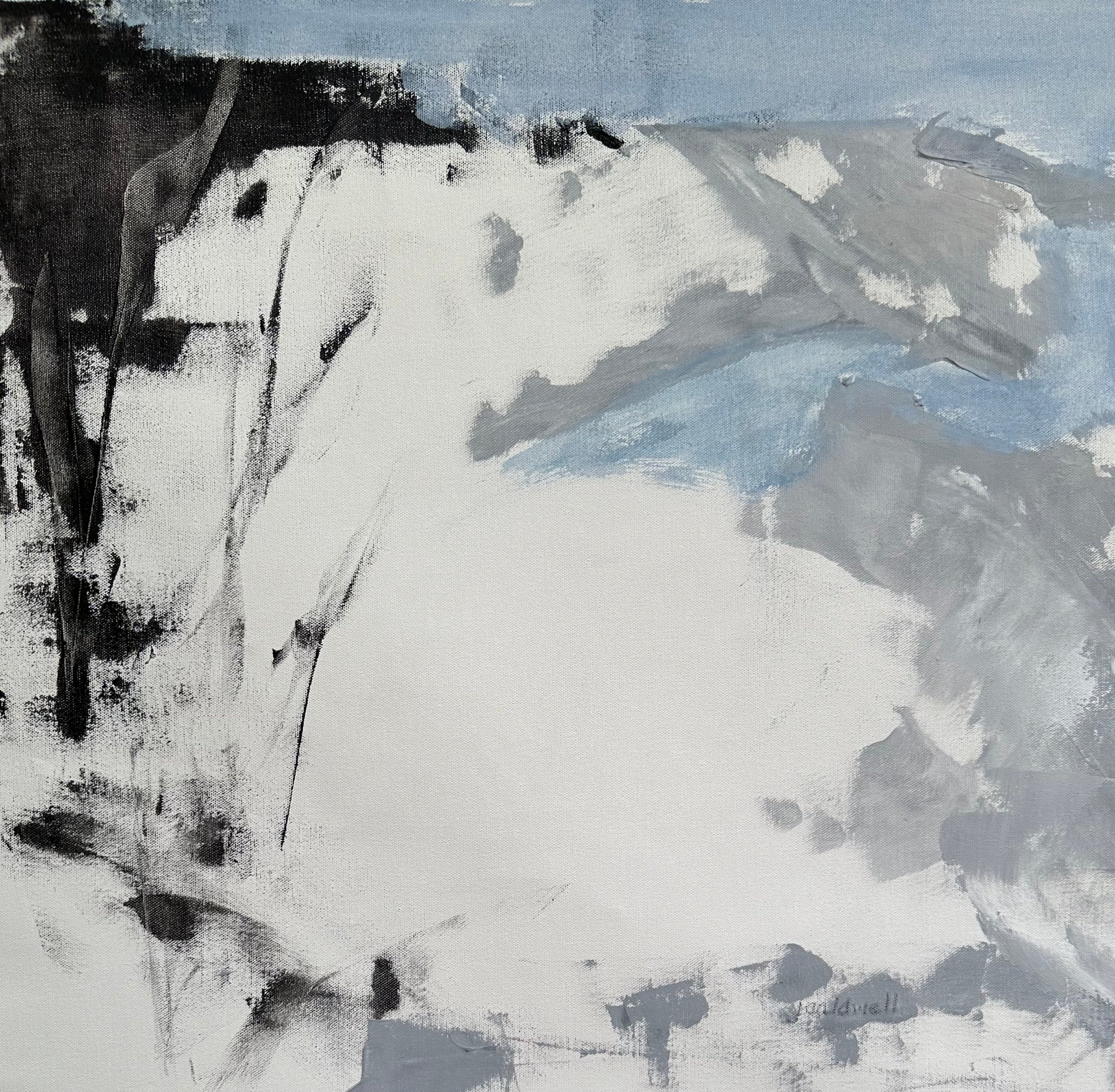 Judy Caldwell: Snowy Hills - Premium Winter Landscape Art Print for Home & Office Decor - Perfect for Living Room, Bedroom, or Gift Giving