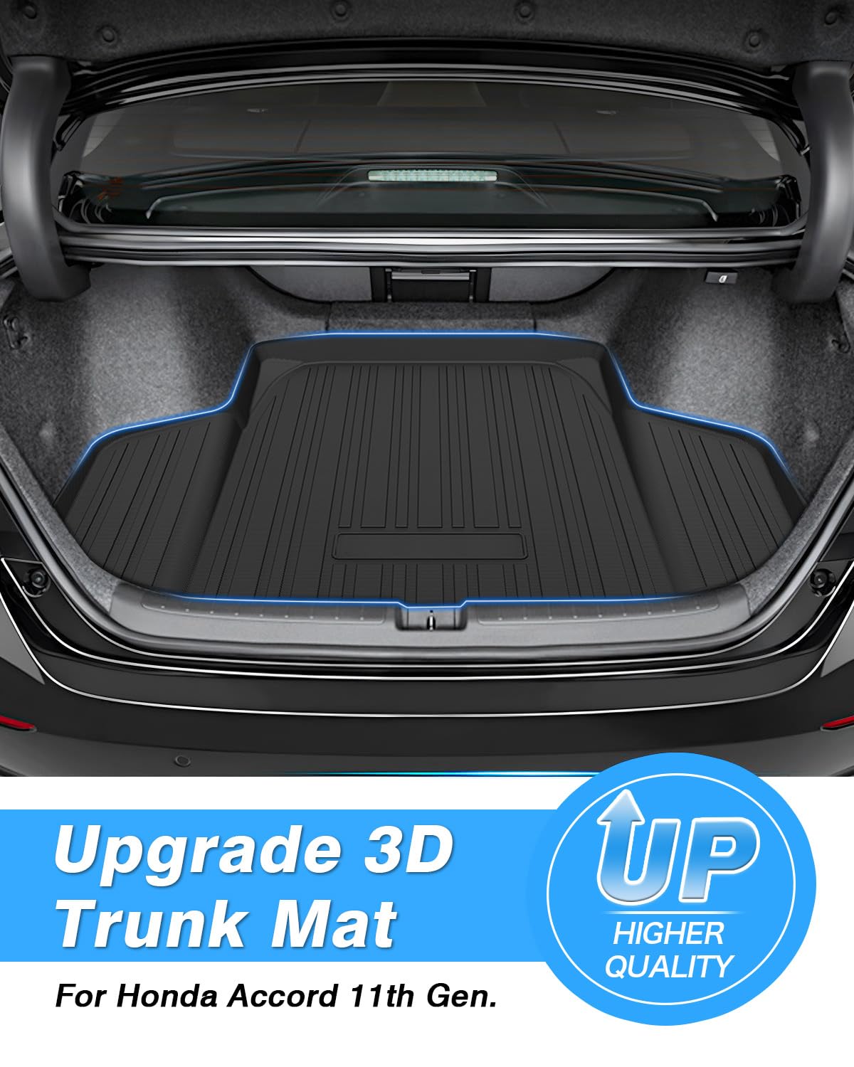 2023-2025 Honda Accord (Non-Hybrid) All-Weather 3D TPO Trunk Liner Cargo Mat - Heavy Duty Protection for Rear Trunk Floor | Perfect for Road Trips, Grocery Hauling & Outdoor Adventures