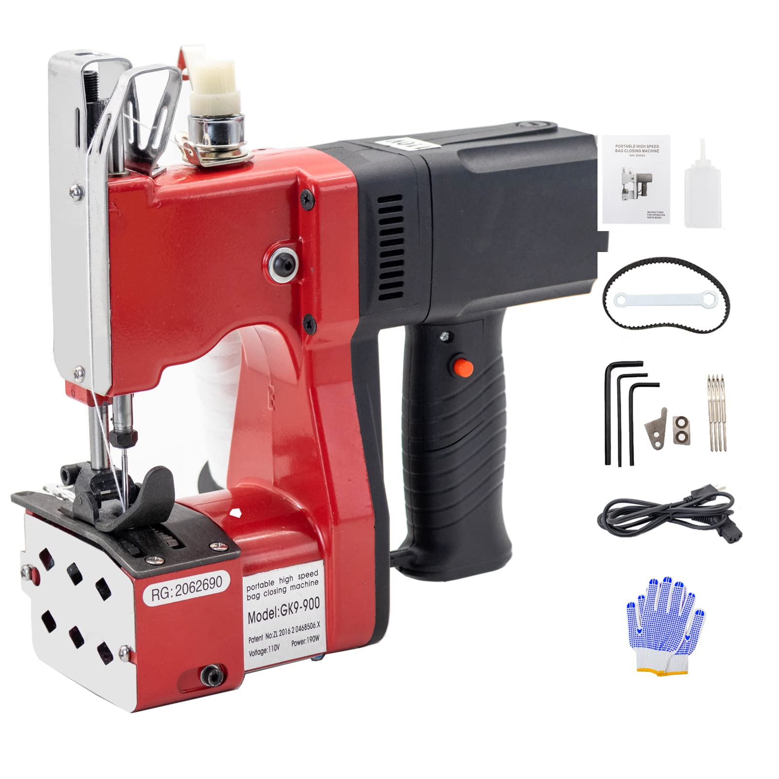 Electric Bag Sewing Machine - Industrial Handheld Bag Closer & Stitcher GK9-900 for Woven Rice Bags, Leather Bags | Portable Bag Sealing Tool for Packaging, Agriculture & Food Industry Use