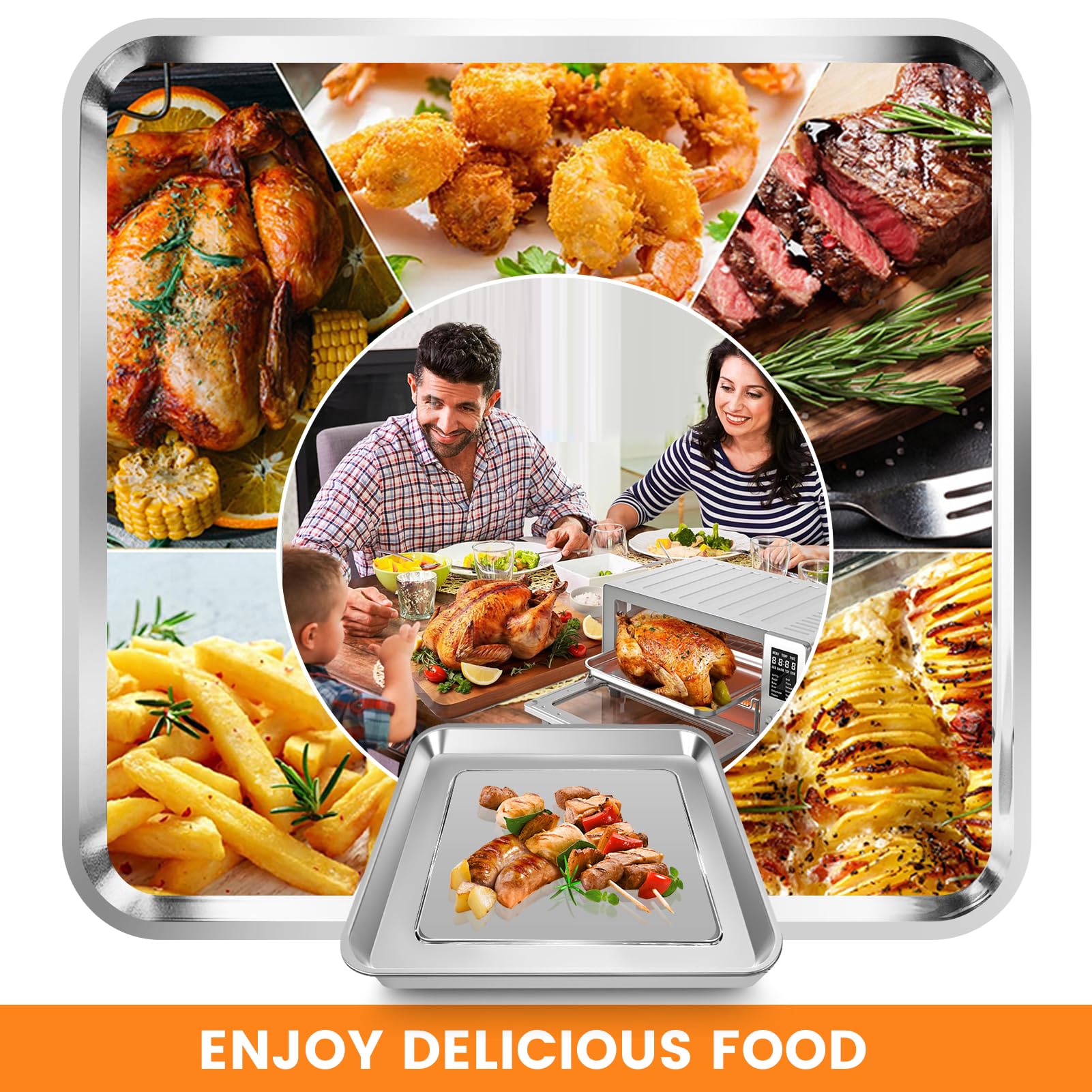 Non-Stick Air Fryer Baking Pan for Nuwave Bravo 12-in-1 21 Qt Air Fryer Toaster Oven - 11.2