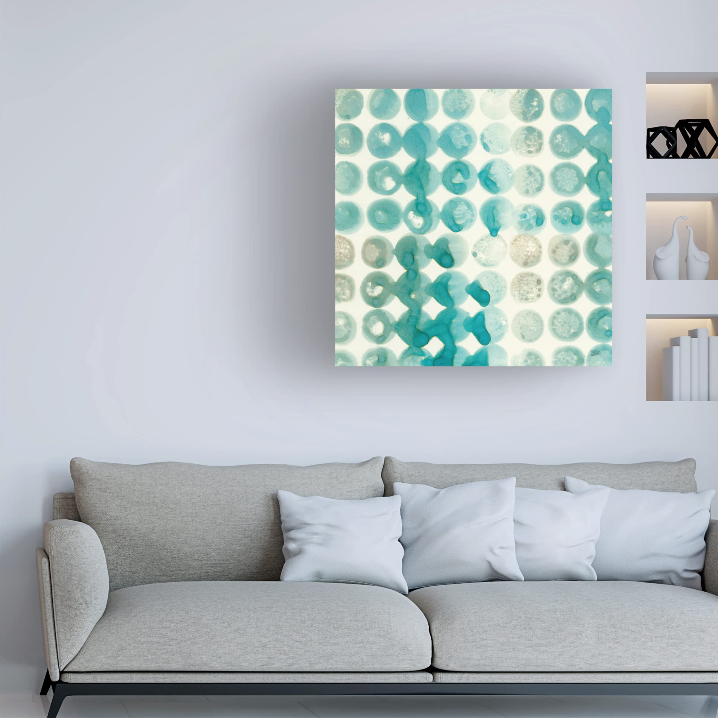 Trademark Fine Art 'Kanari Square I' Canvas Wall Art by Melissa Averinos - Modern Abstract Painting for Living Room, Bedroom & Office Decor