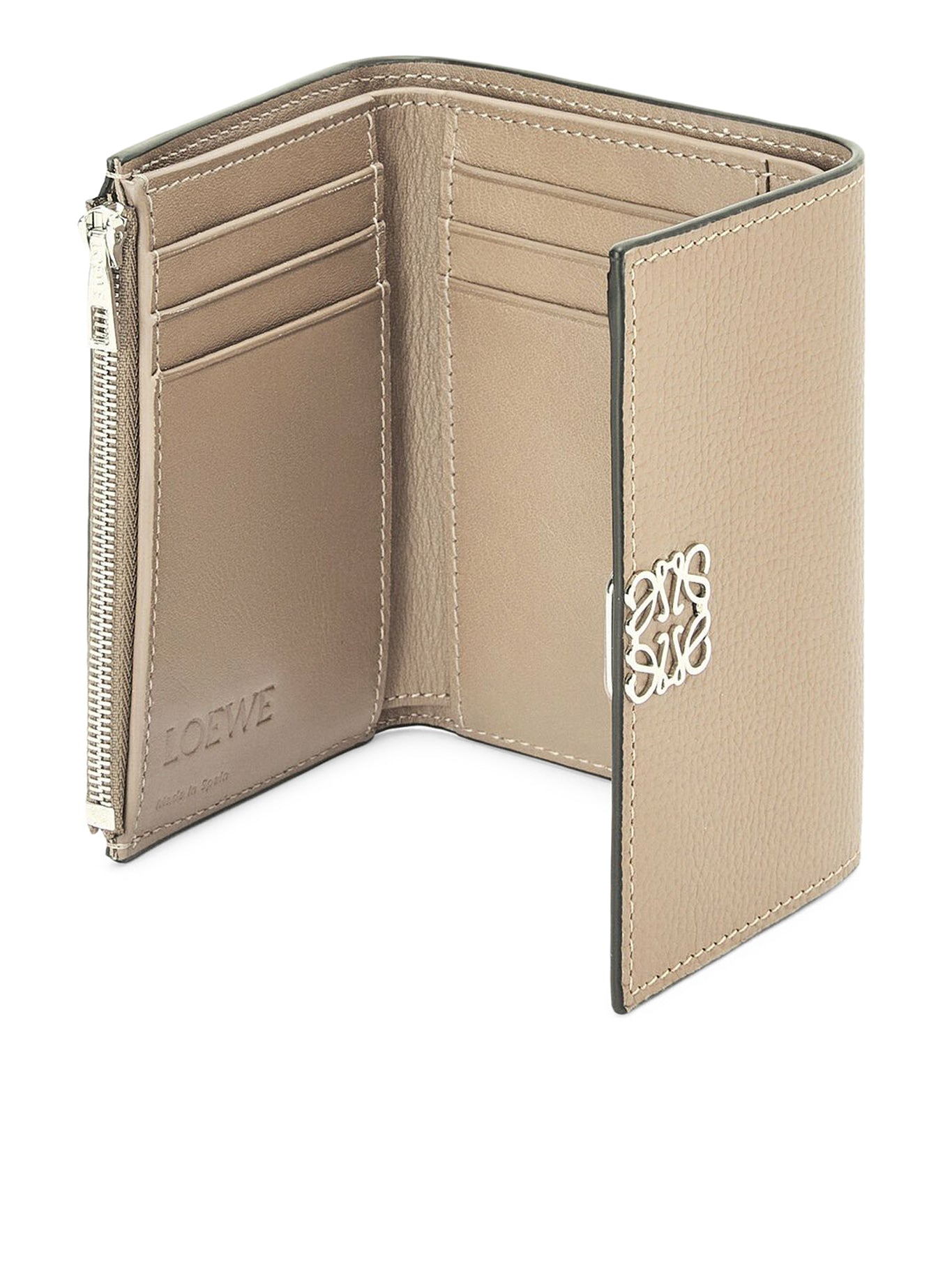 Premium Anagram Small Vertical Wallet in Hammered Calfskin Leather - Slim RFID Blocking Card Holder for Men & Women - Perfect for Everyday Use, Travel & Business