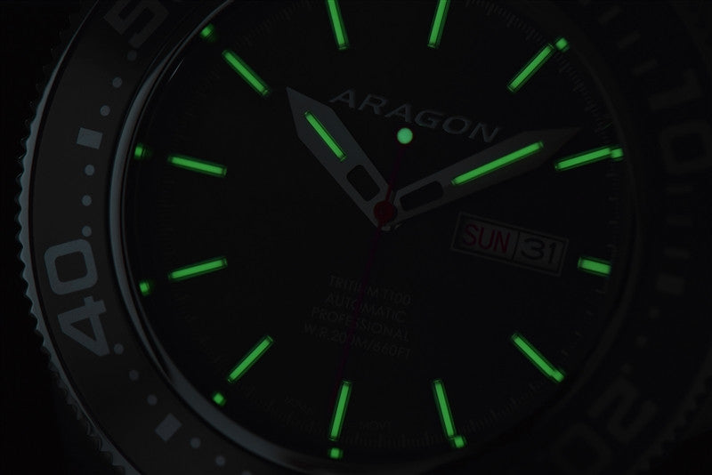 ARAGON Divemaster T100 Automatic 50mm Men's Dive Watch - Waterproof Professional Diving Timepiece for Scuba, Snorkeling & Outdoor Adventures (Model A056BLK)