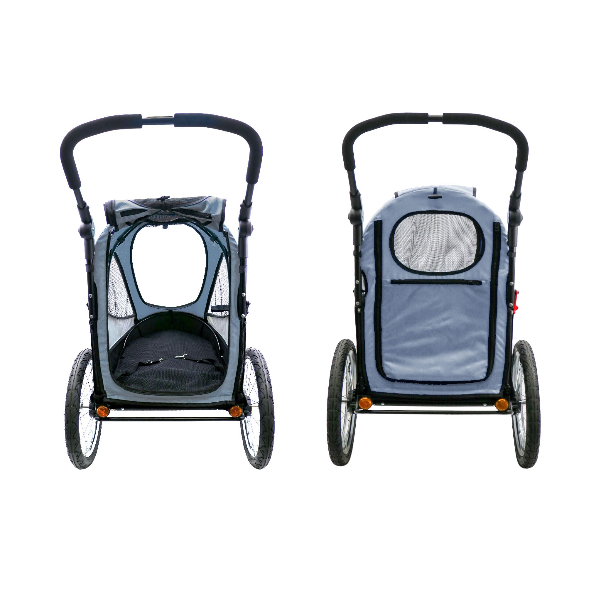 Petique Trailblazer Jogger - Medium Dog Stroller with Ventilation for Cats & Dogs (Gray) - Perfect for Jogging, Shopping & Outdoor Adventures with Your Pet