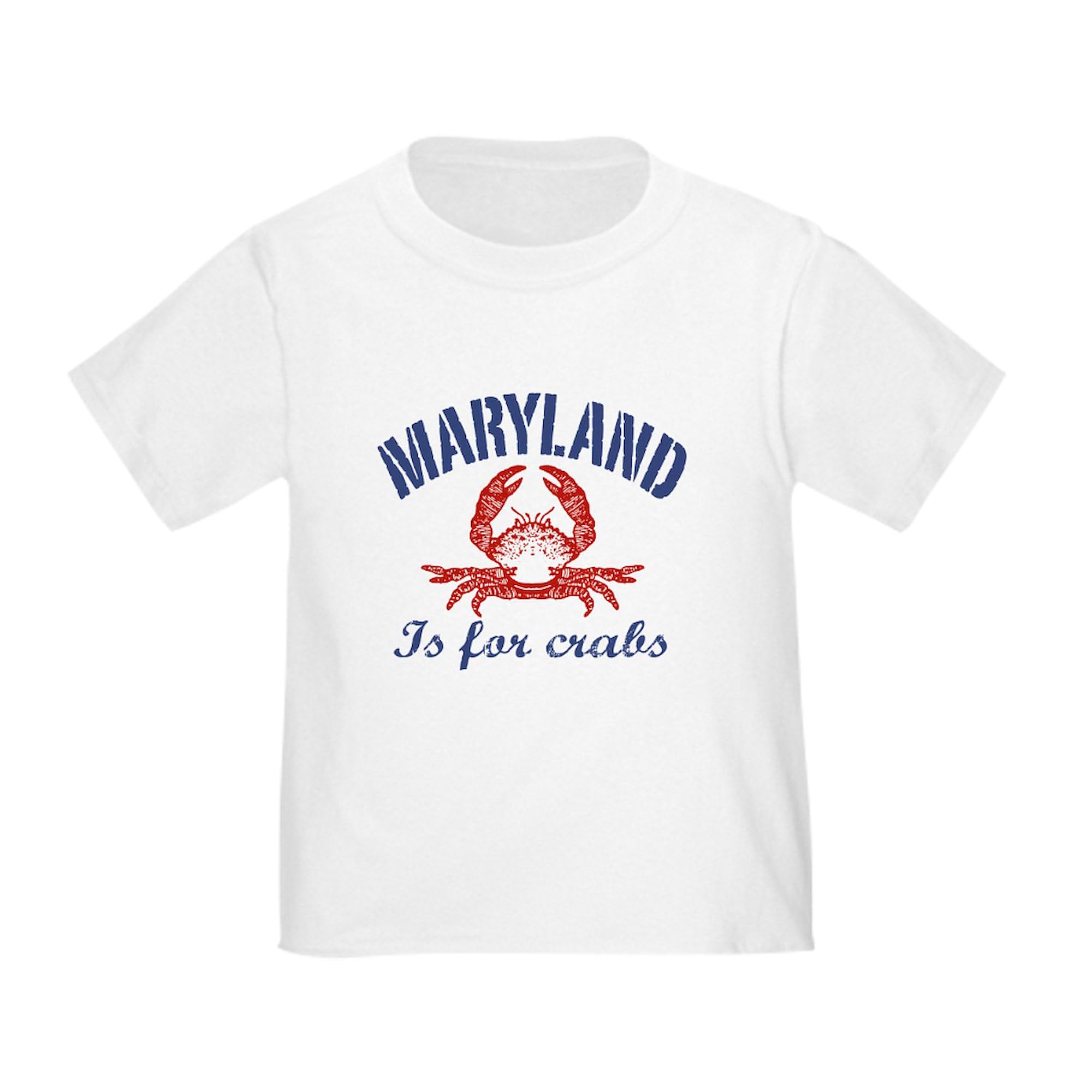 Maryland is for Crabs Toddler T-Shirt - 100% Cotton Cute Graphic Tee for Boys & Girls - Perfect for Playdates, Beach Trips & Family Photos