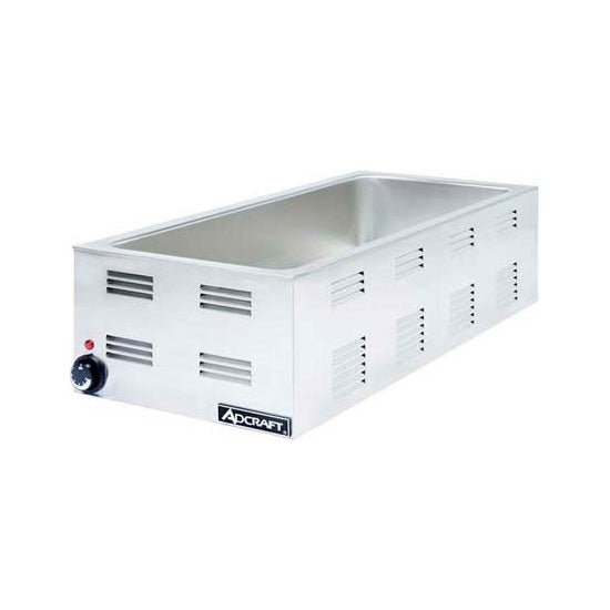 Adcraft FW 1500W Commercial Electric Countertop Food Warmer - 4/3 Size Rectangular Heating Station for Restaurants, Buffets & Catering - Keep Meals Hot & Fresh for Serving