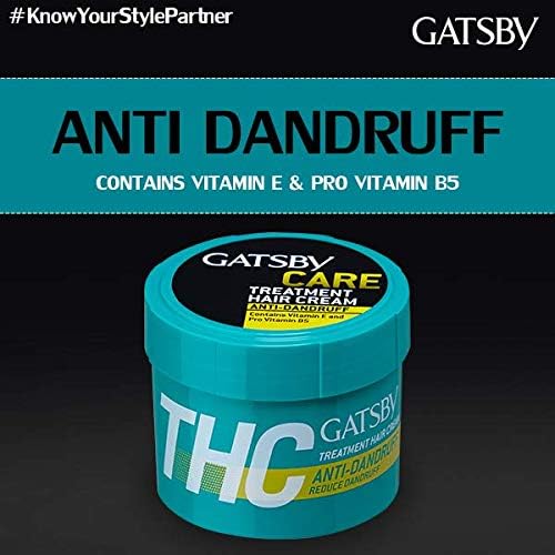 Gatsby Hair Treatment Cream for Normal Hair - Anti Dandruff with Vitamin E & Pro Vitamin B5, Non-Sticky & Non-Greasy, Fresh Citrus Scent, 250g - Perfect for Daily Styling & Scalp Care
