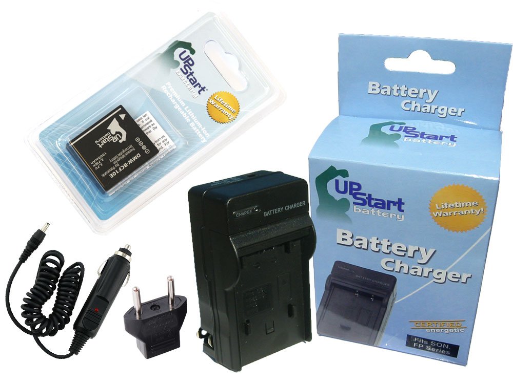 Panasonic Lumix DMC-F3 Replacement Battery & Charger Kit - 1000mAh DMW-BCF10 Compatible Lithium-Ion Battery with Car Plug & EU Adapter - Perfect for Travel Photography & Outdoor Shooting
