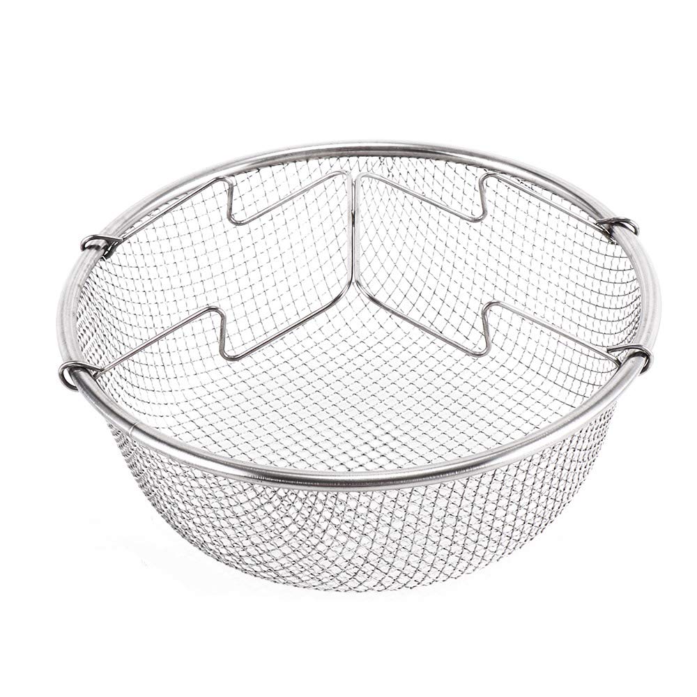 Premium Stainless Steel Fry Basket - Round Deep Fryer Basket for French Fries, Onion Rings & More - Durable Kitchen Strainer for Restaurants, Food Trucks & Home Cooking