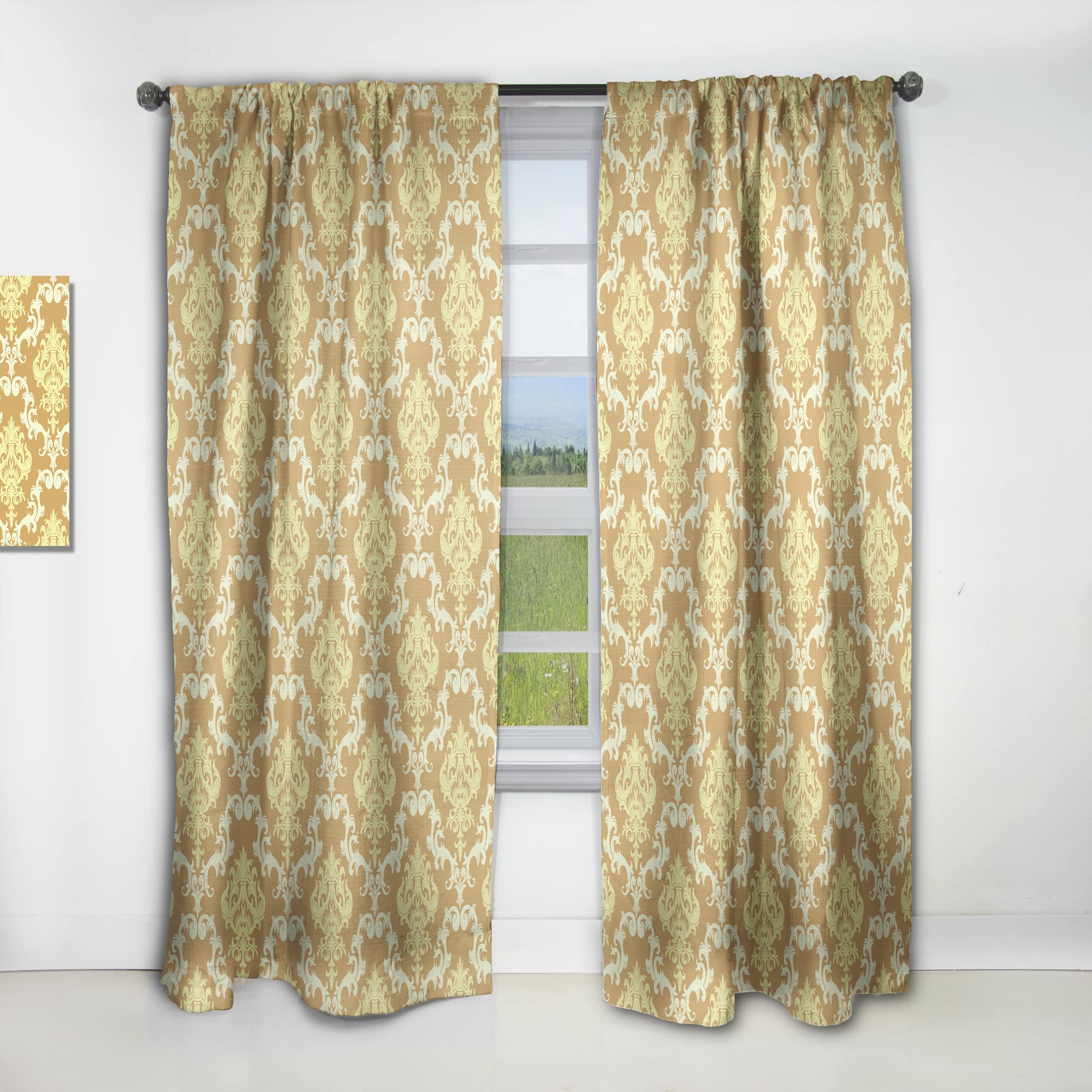 DesignQ Floral Pattern Thermal Insulated Curtains for Bedroom & Living Room - Single Panel 52x120 Inches - Elegant Window Drapes for Home Decor, Light Blocking & Energy Saving