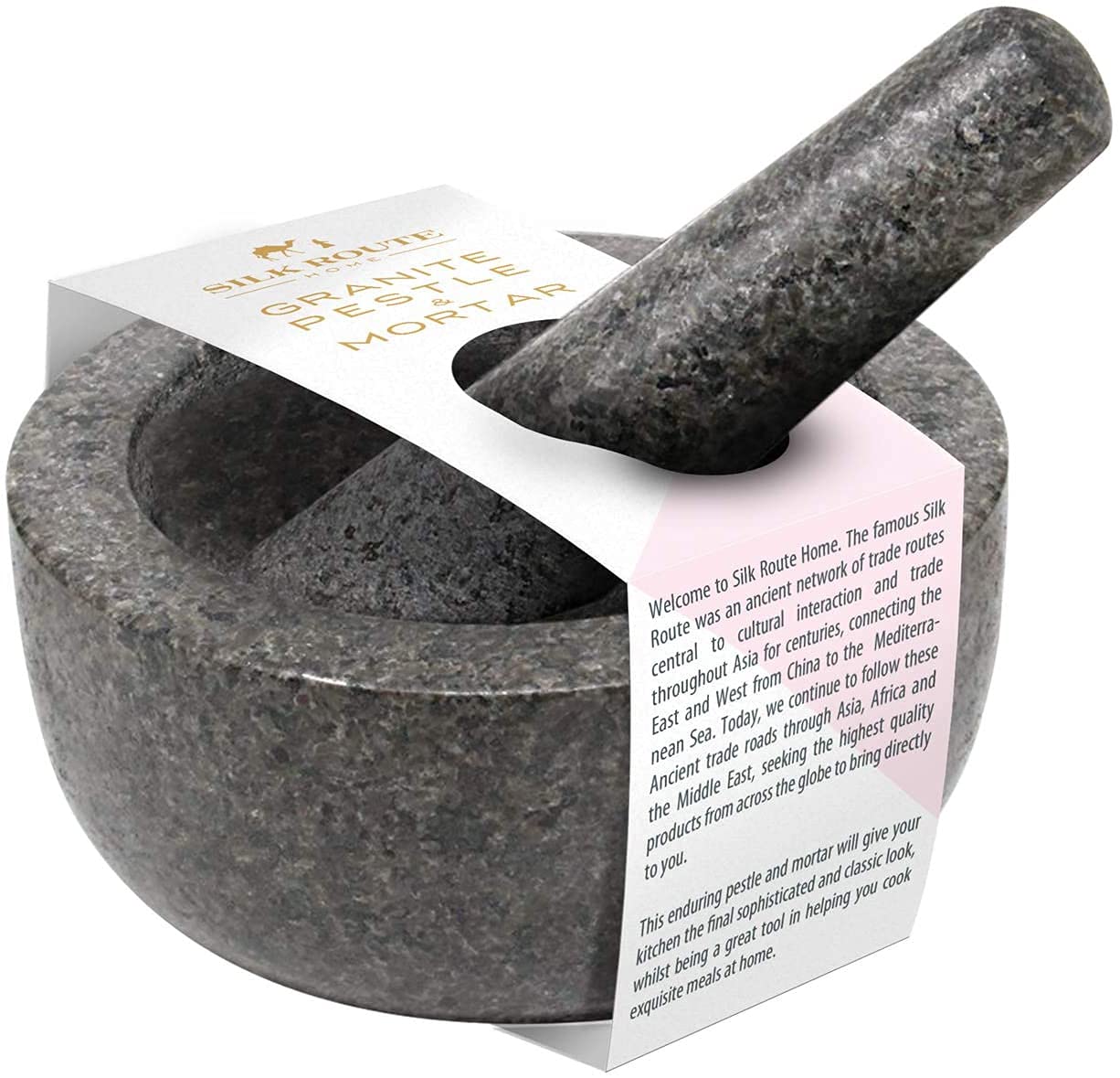 Premium Granite Mortar and Pestle Set - Natural Stone Spice Grinder for Herbs, Seeds & Spices - Perfect for Cooking, Grinding & Crushing - Ideal for Home Kitchens & Professional Chefs