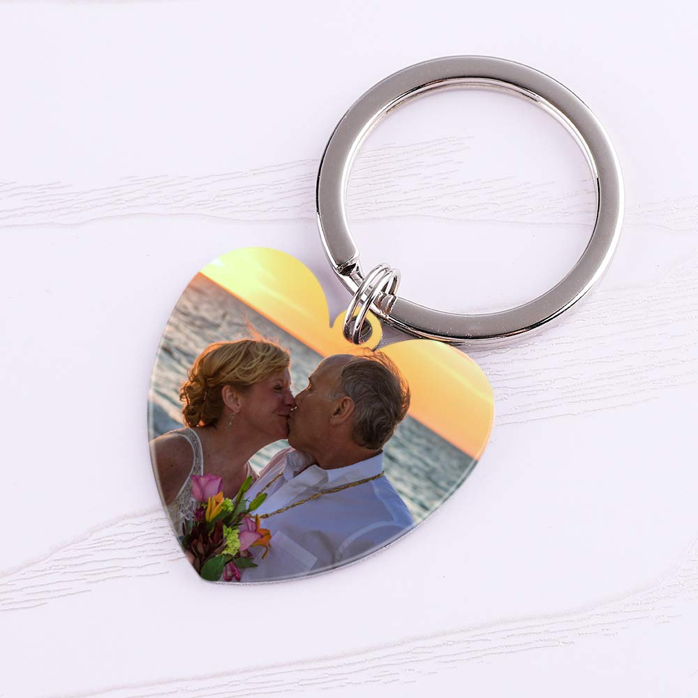 Personalized Photo Calendar Keychain - Custom Engraved Stainless Steel Keyring with Date - Perfect for Gifts, Anniversaries & Daily Organization