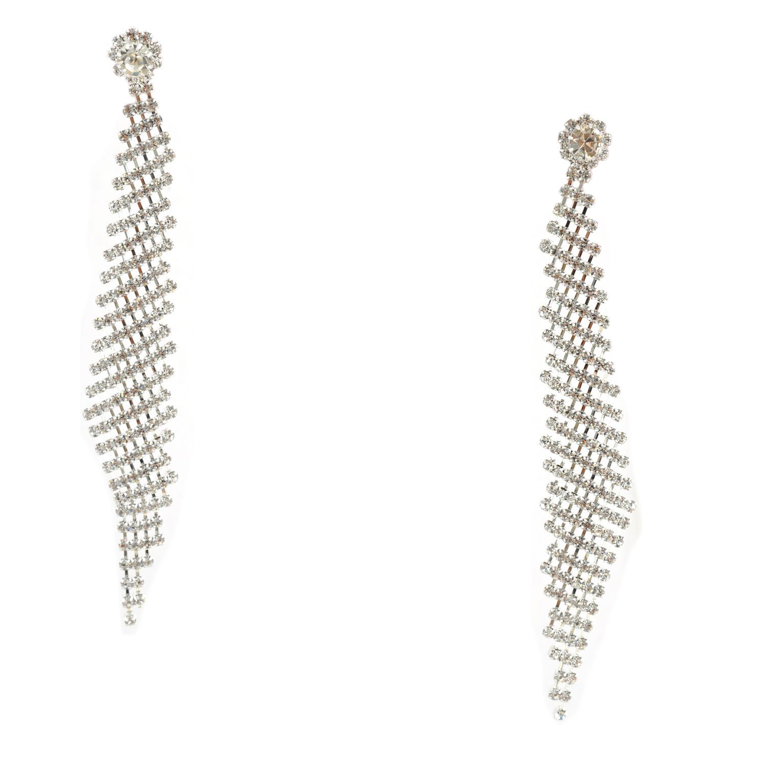 Elegant Silver Crystal Dangle Earrings for Brides - Perfect Wedding Jewelry for Bridal Party & Special Occasions