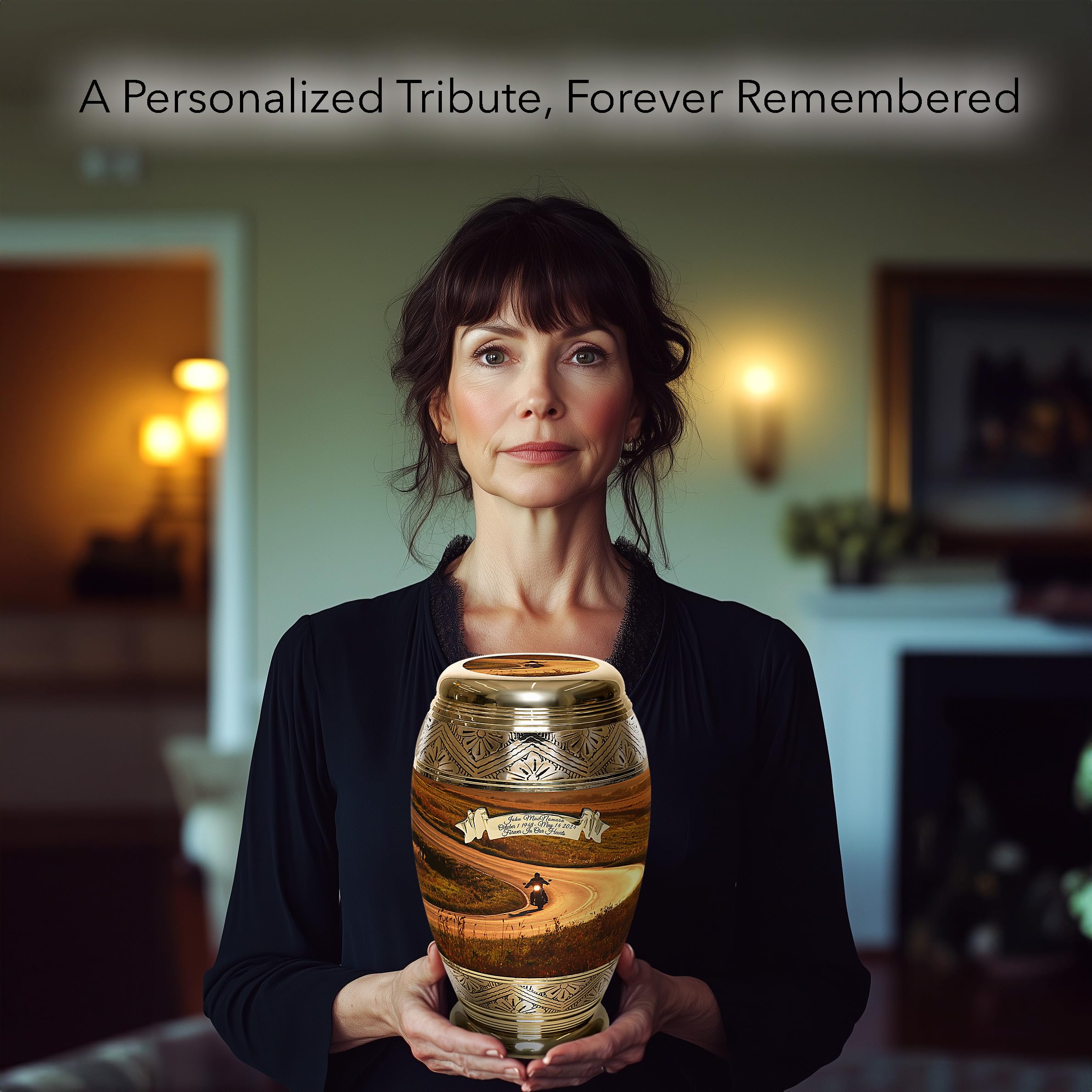 Extra Large Personalized Cremation Urn for Adult Male Ashes - Handcrafted Decorative Urn for Human Ashes - Perfect for Memorial Services, Home Display & Honoring Loved Ones